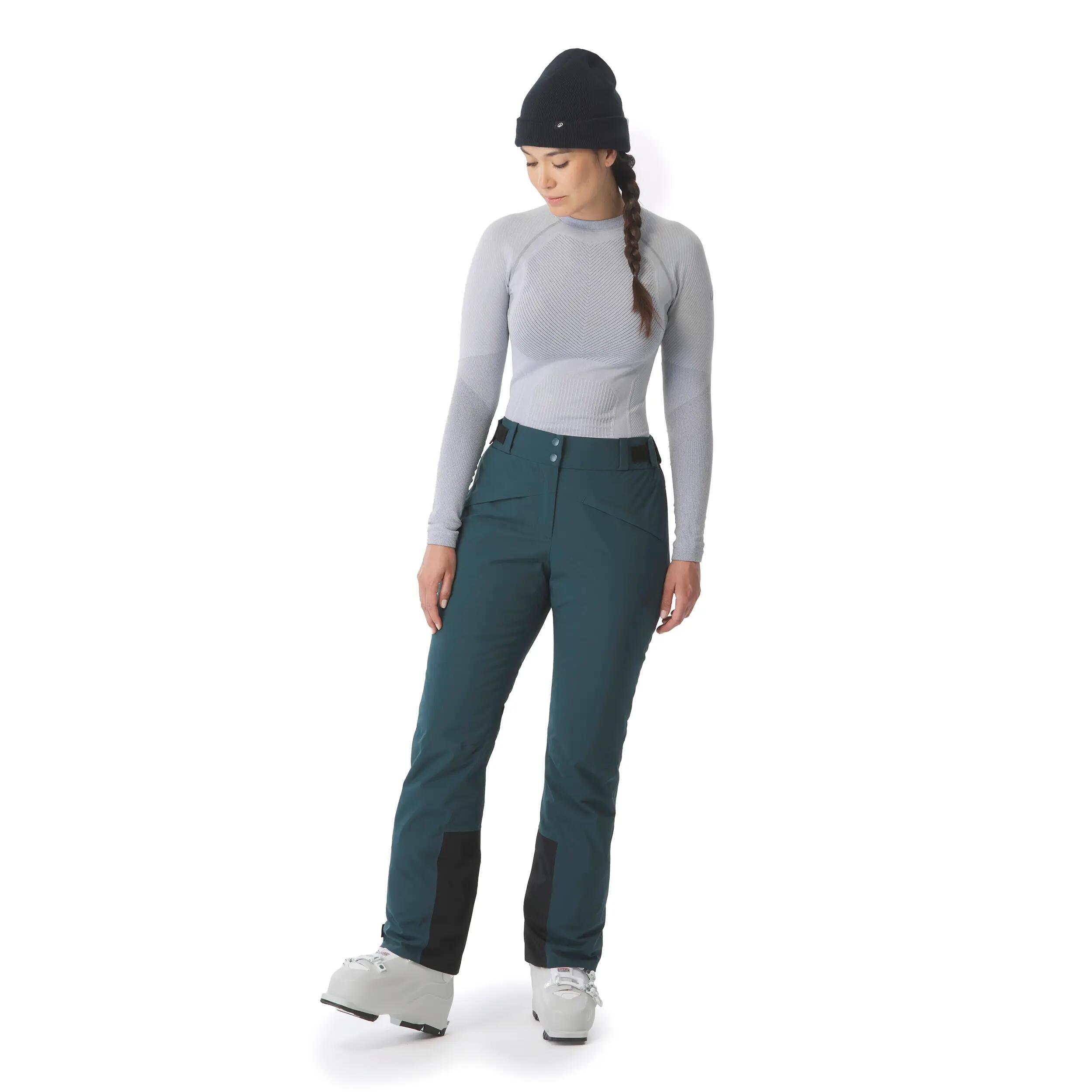 Pantalons d'esquí i snowboard càlids i transpirables dona Pant 500 verd fosc 2/20