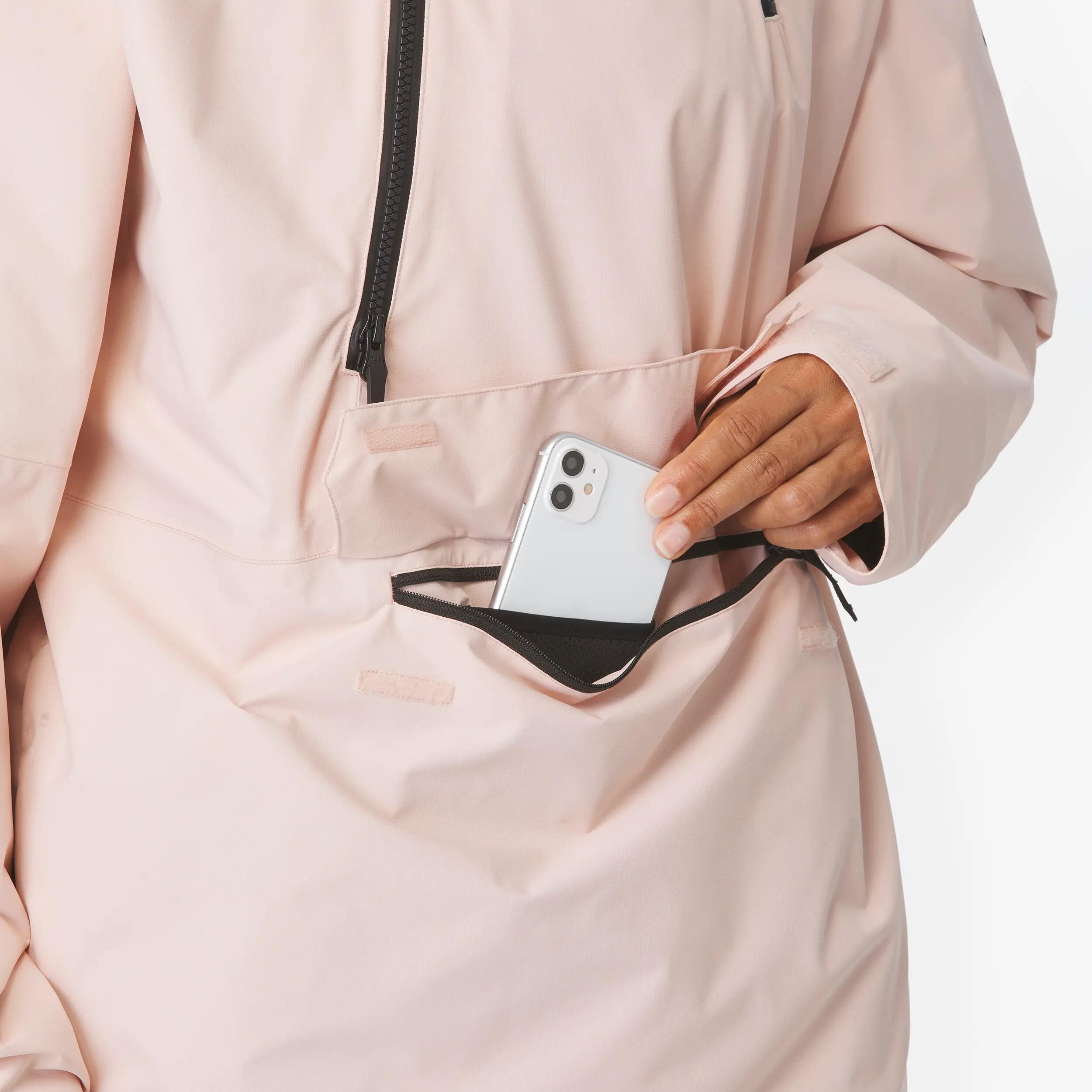Chaqueta oversize de esquí y snowboard mujer, ANORAK 500, rosa  14/29