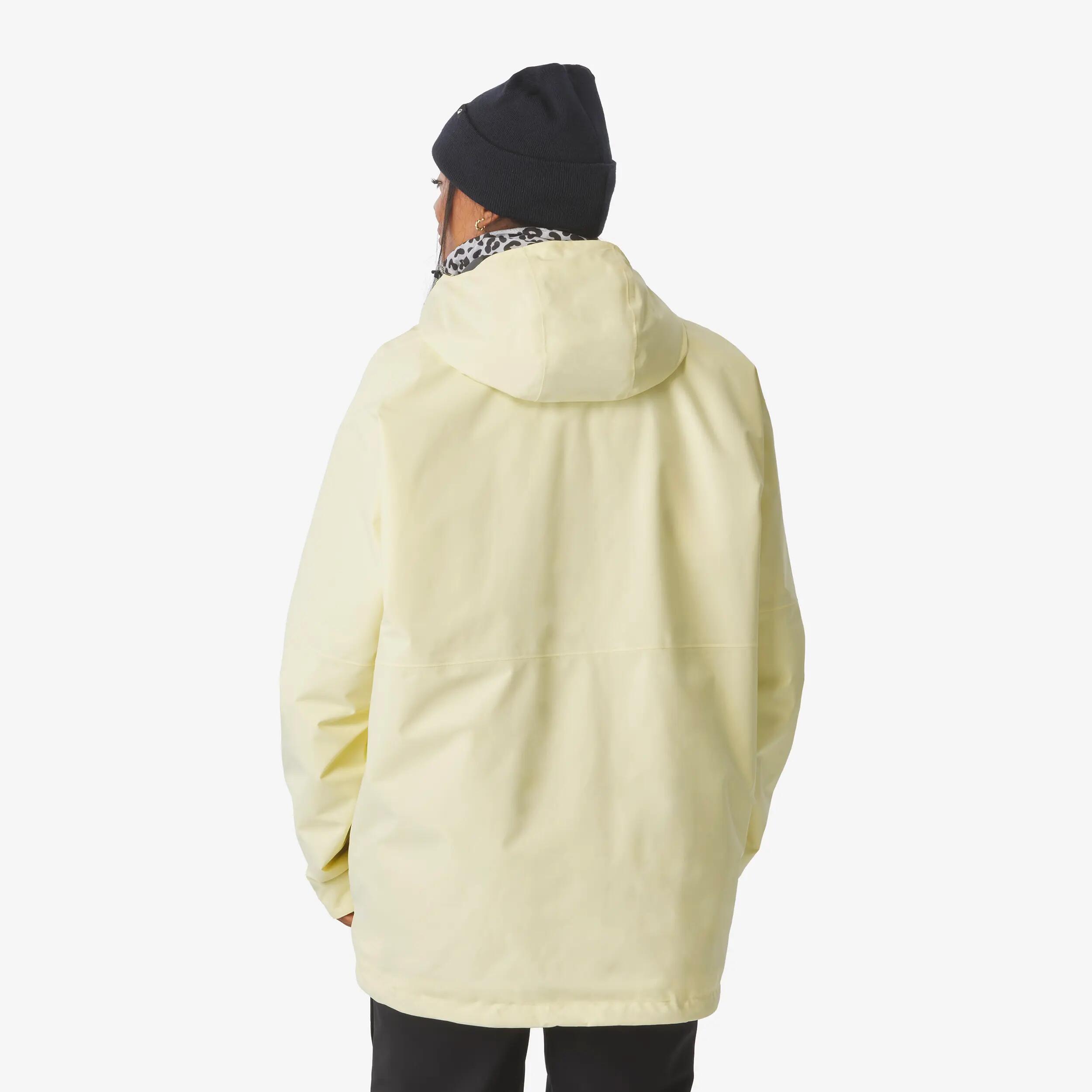 Jaqueta oversize d'esquí i snowboard dona ANORAK 500 groc 10/30