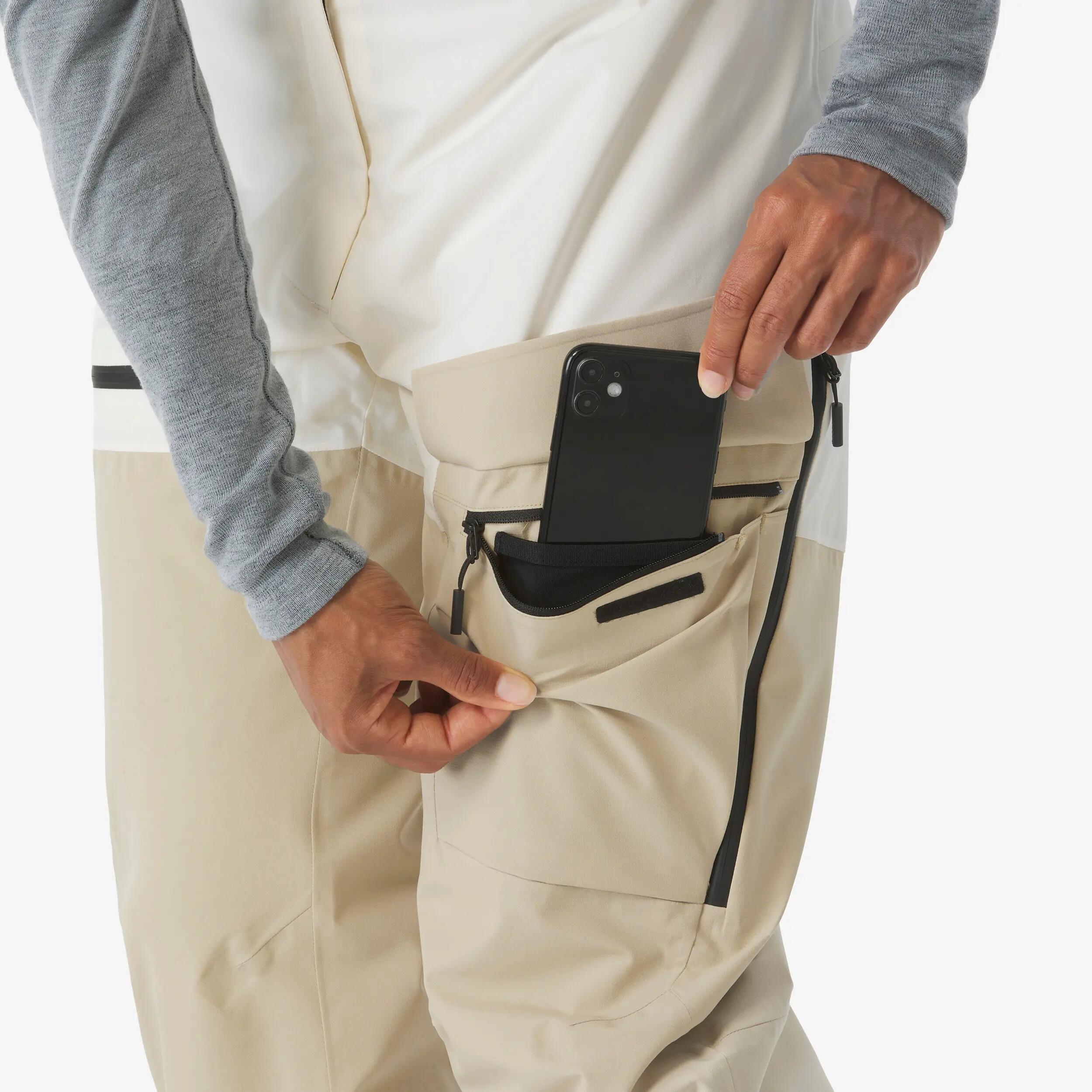Pantalons esquí i snowboard impermeables dona Pant 500 AM blanc i beix 9/24