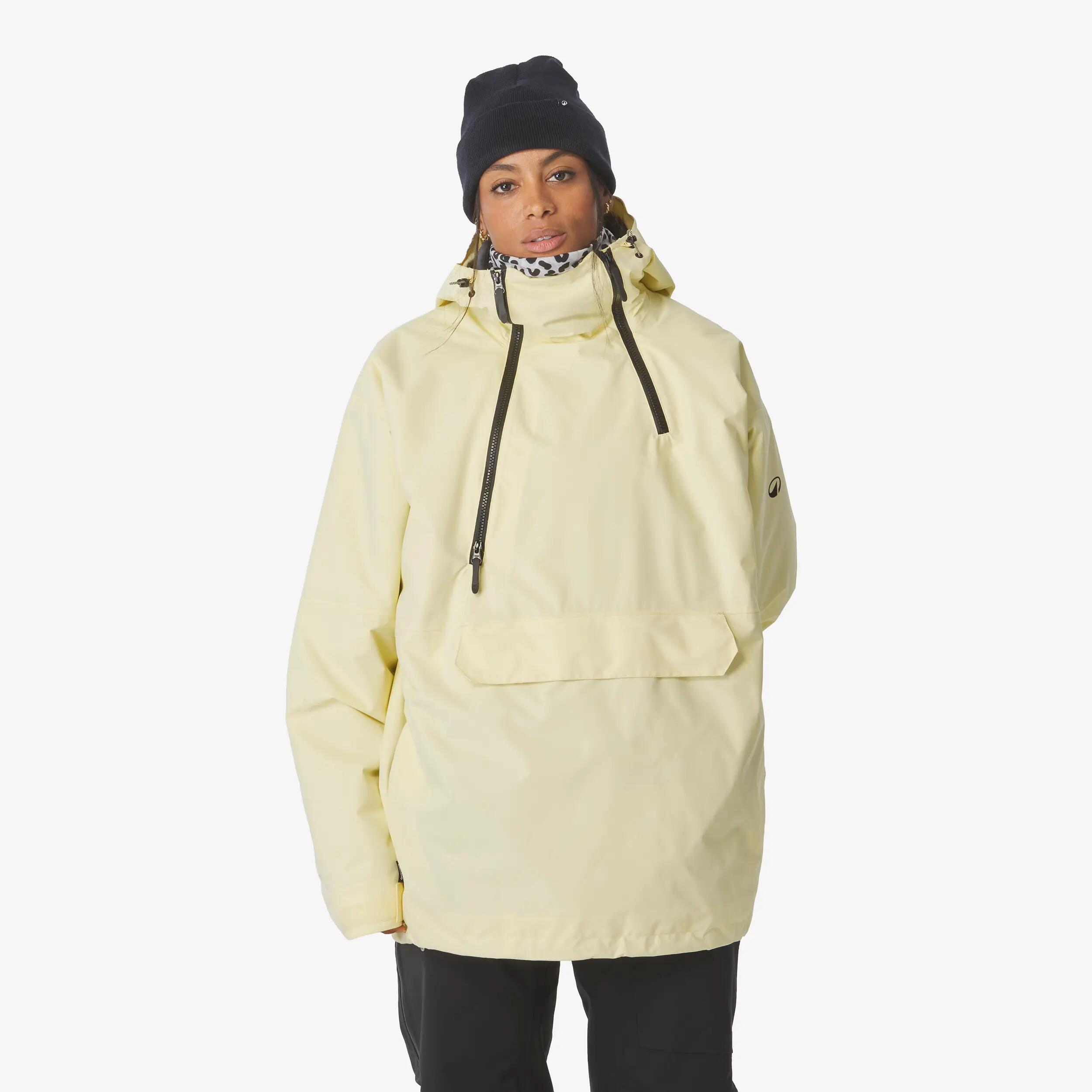 Jaqueta oversize d'esquí i snowboard dona ANORAK 500 groc 3/30