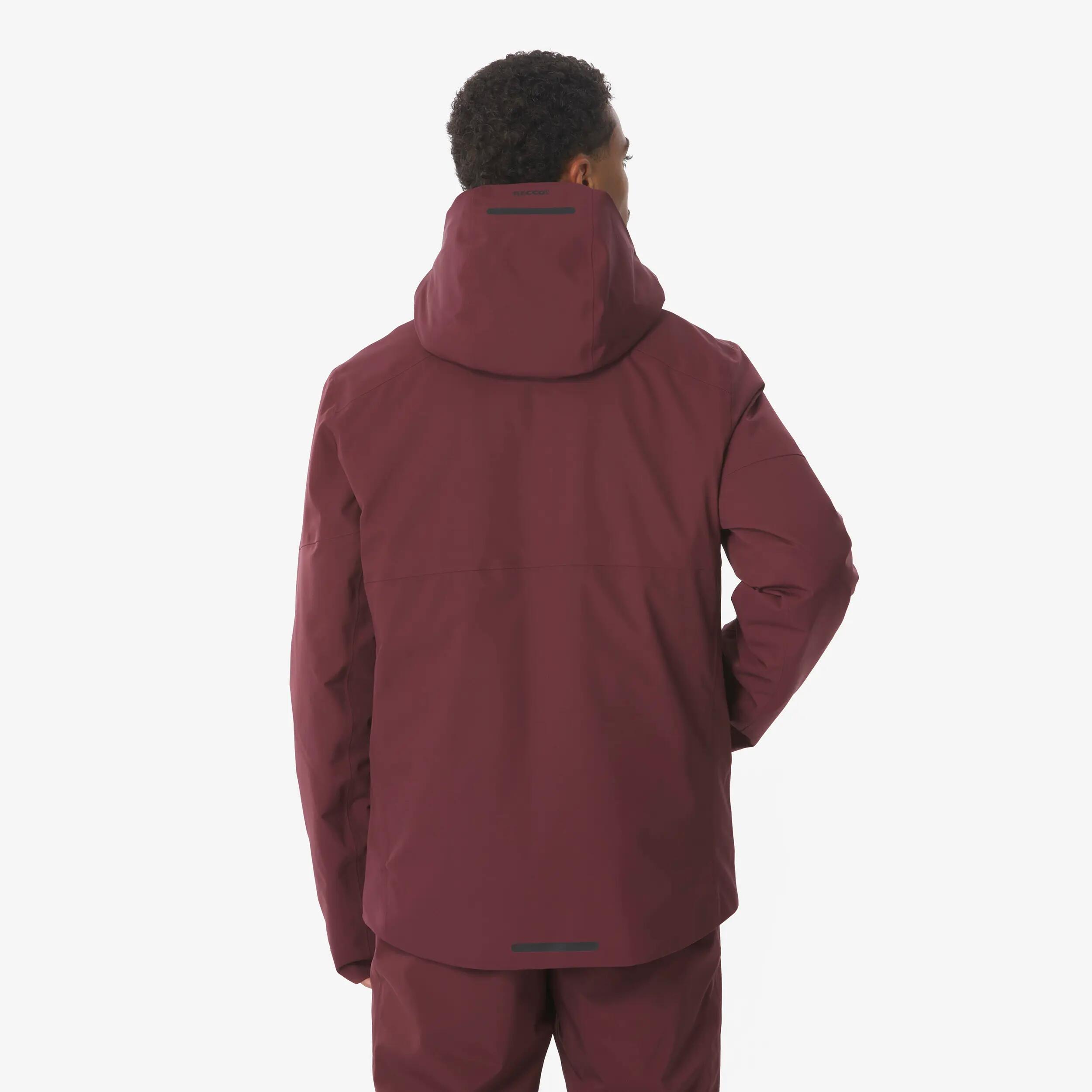 Jaqueta d'esquí snowboard impermeable home 500 bordeus  6/14