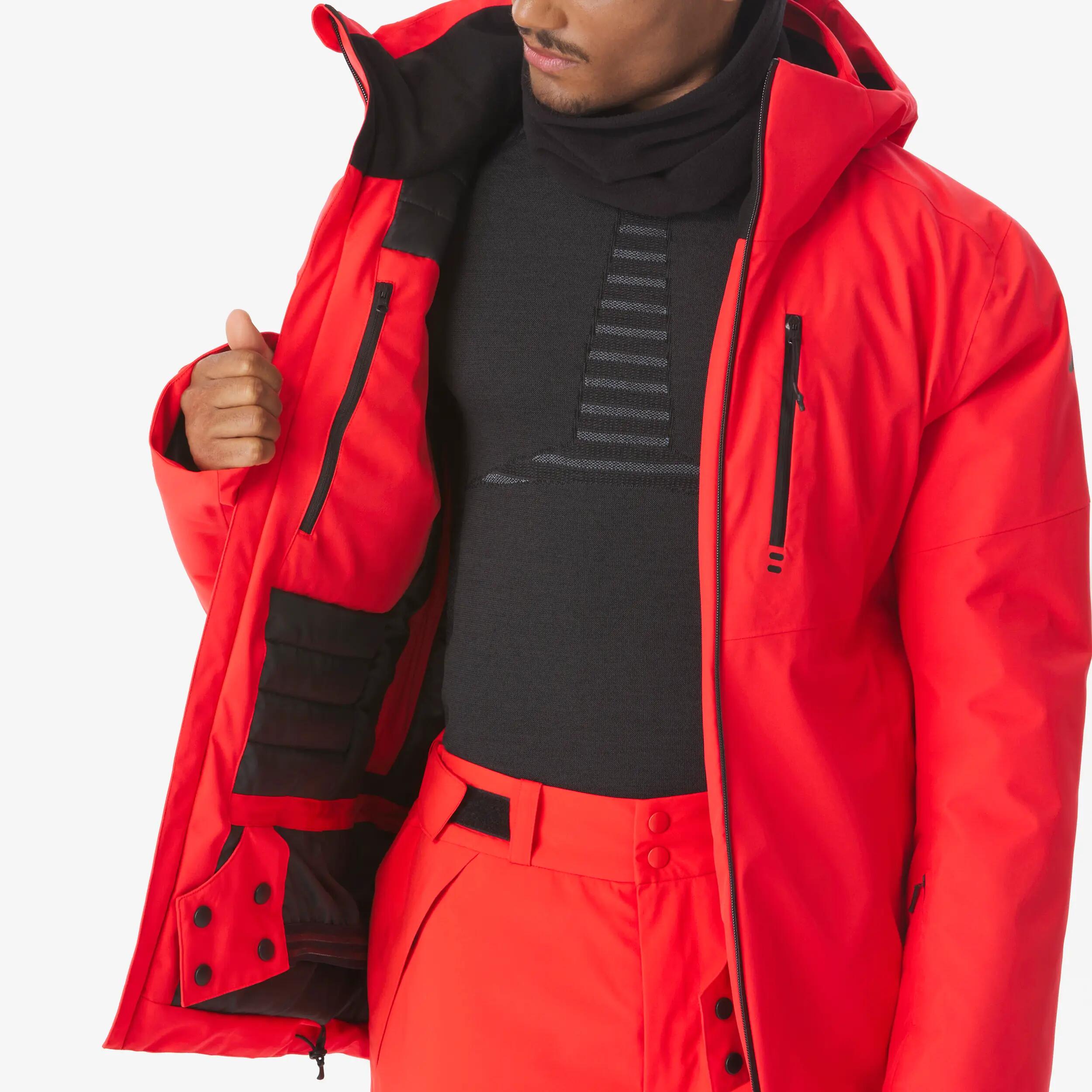 Casaco impermeável de ski e de snowboard homem, 500 vermelho 13/15
