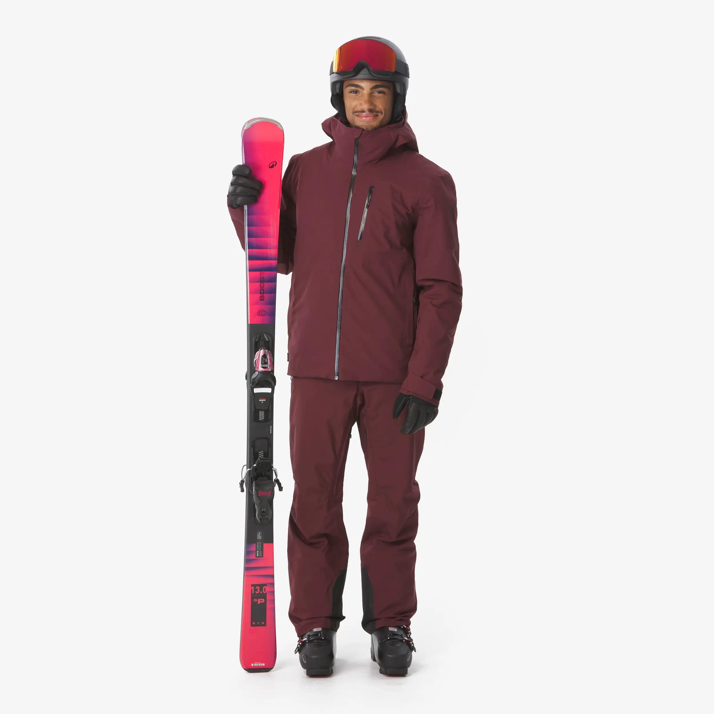 Jaqueta d'esquí snowboard impermeable home 500 bordeus  3/14