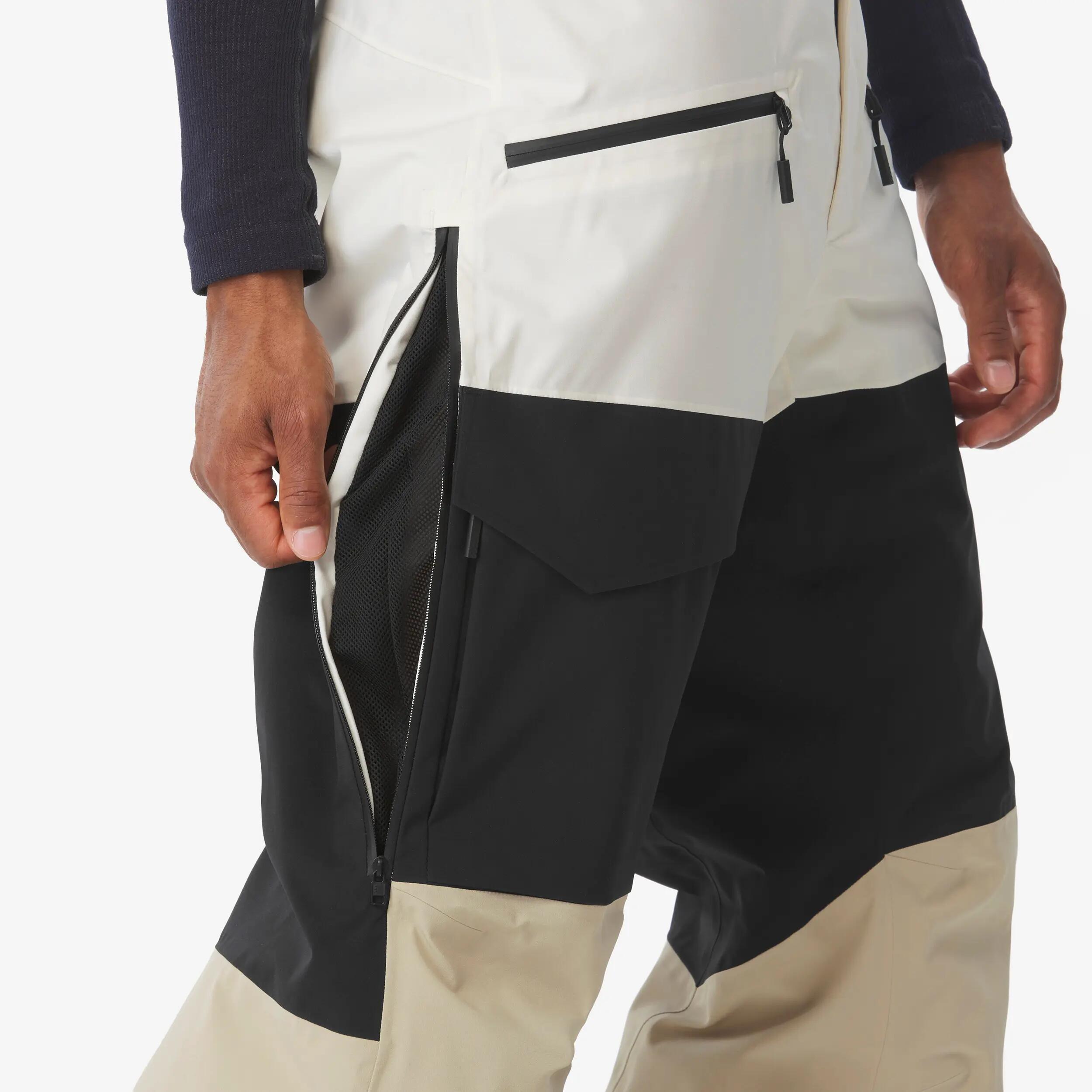 Skibroek 500 AM voor heren wit en beige 11/15