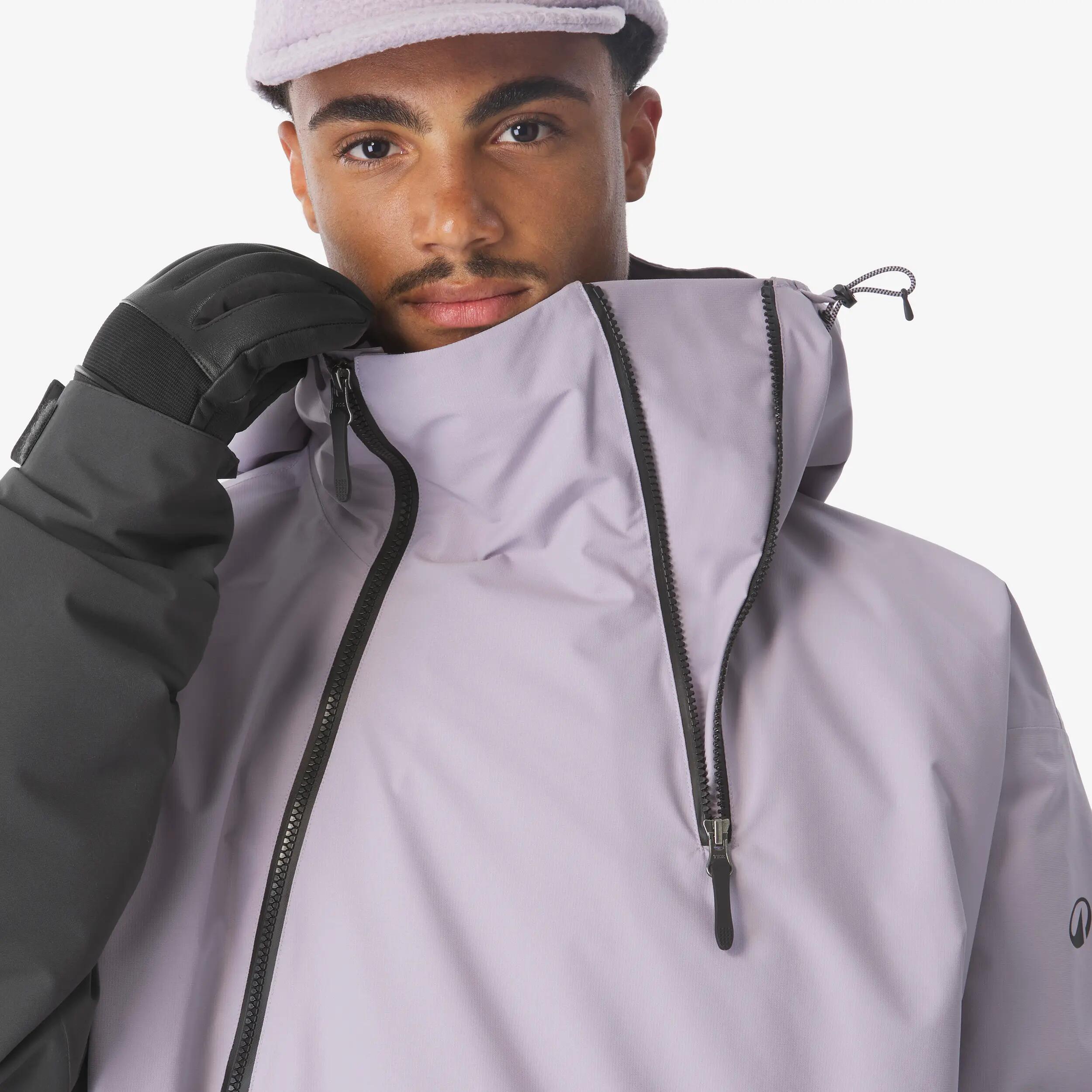 Giacca sci uomo ANORAK 500 nera e viola 10/28