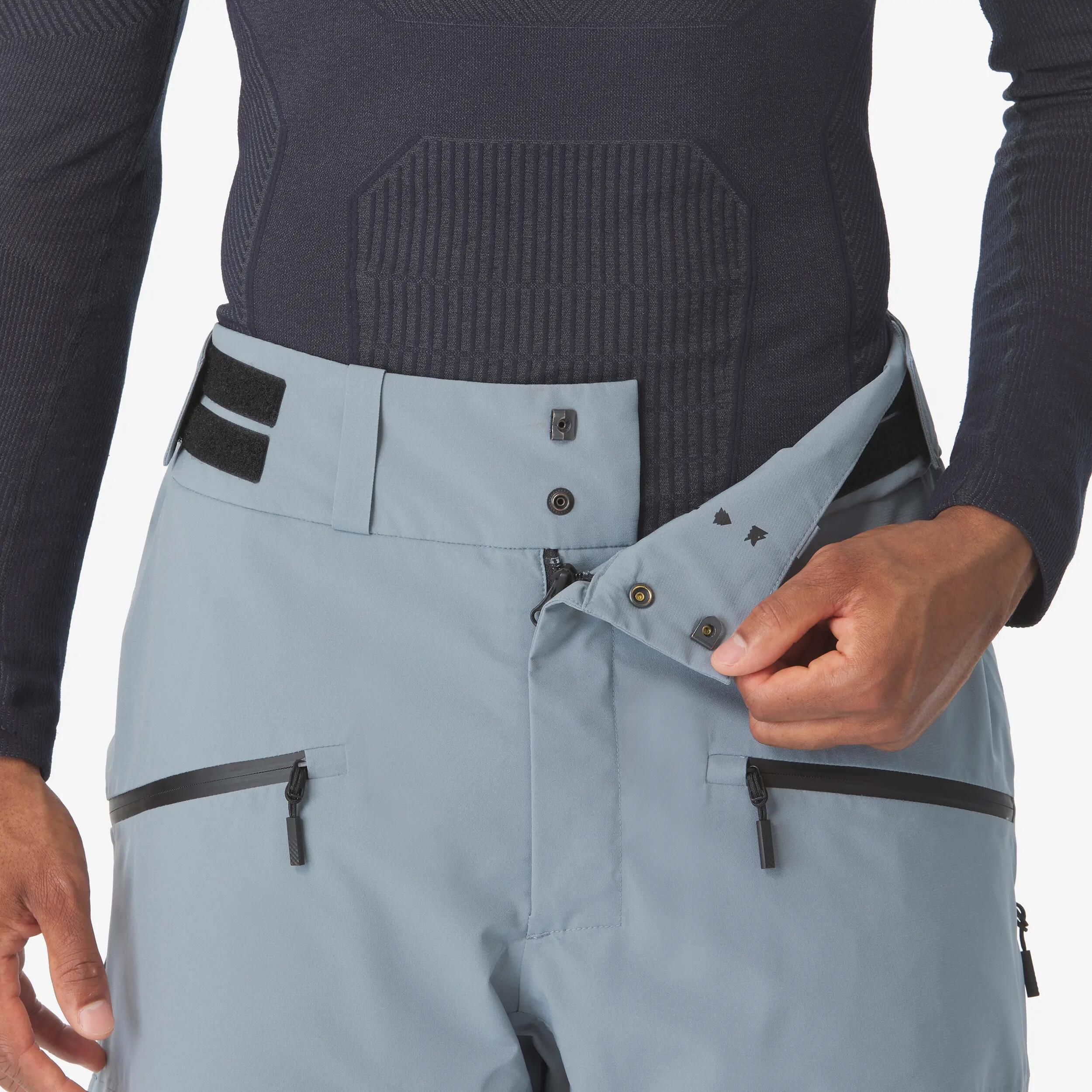 Pantalón de esquí y snowboard impermeable y transpirable hombre, gris  8/15
