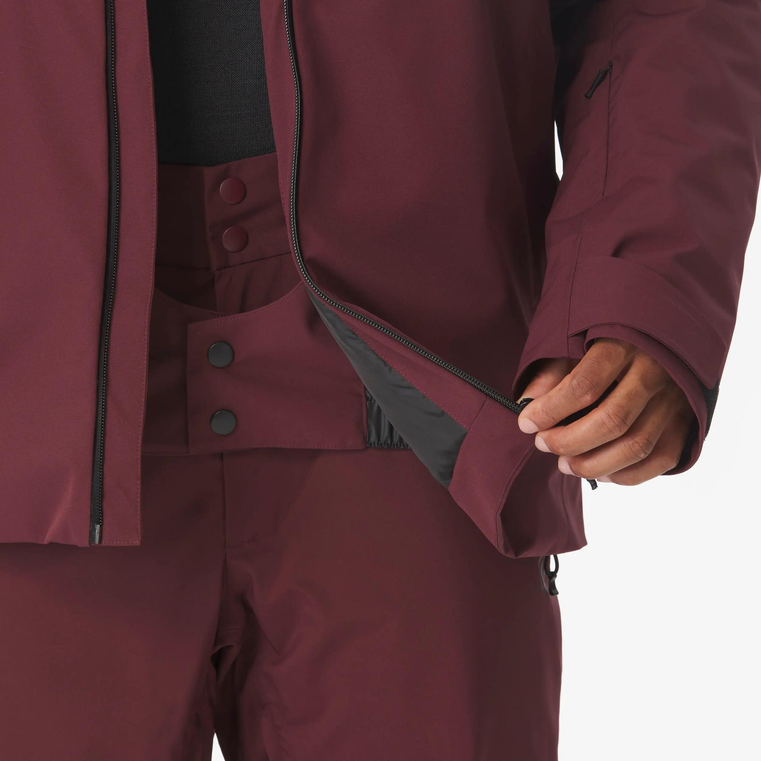 Jaqueta d'esquí snowboard impermeable home 500 bordeus  11/14