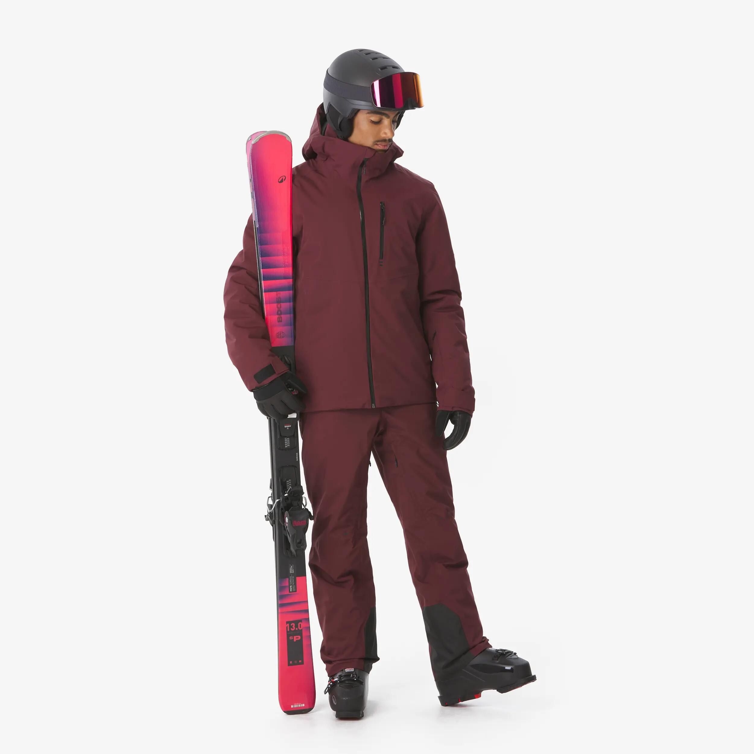 Jaqueta d'esquí snowboard impermeable home 500 bordeus  4/14