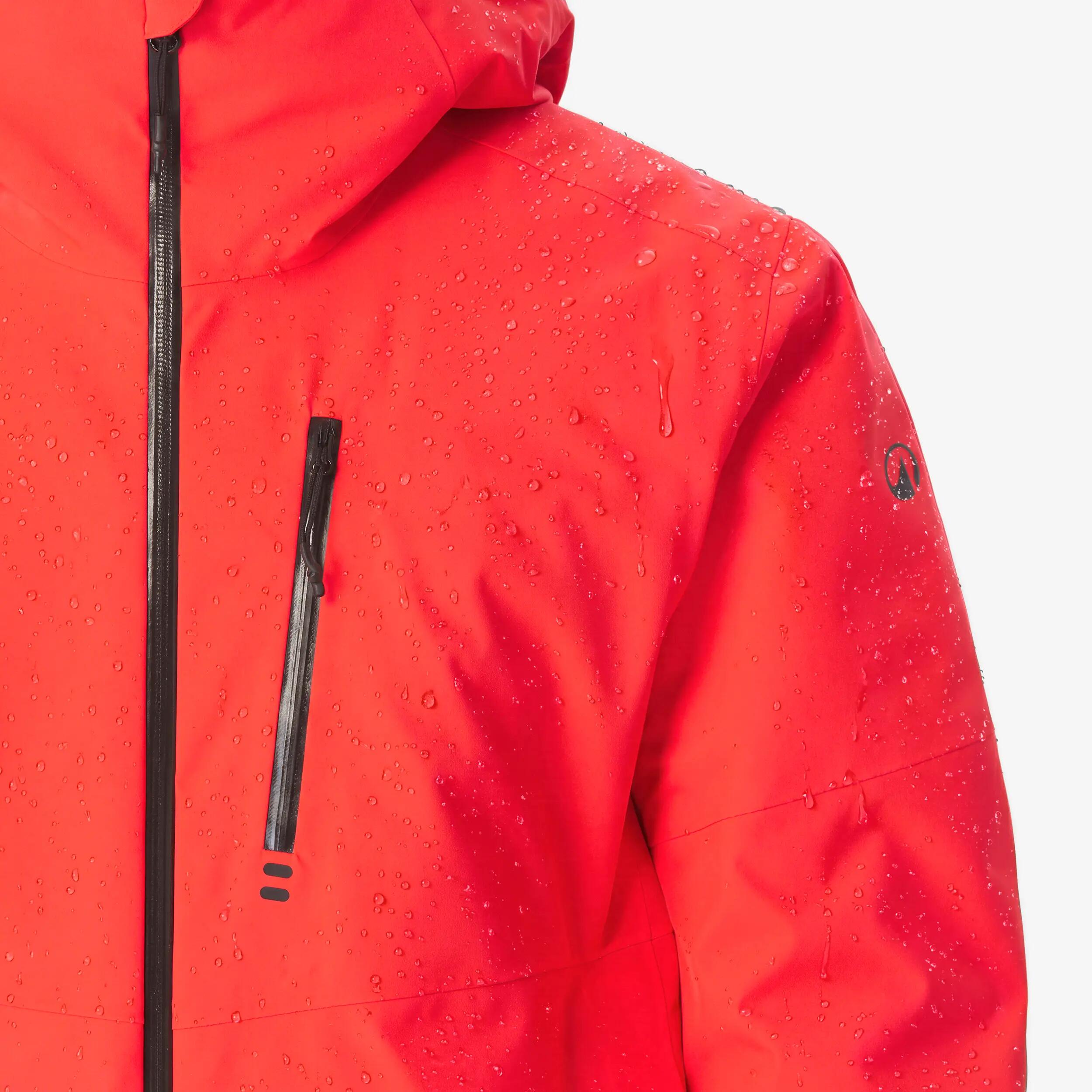 Casaco impermeável de ski e de snowboard homem, 500 vermelho 14/15