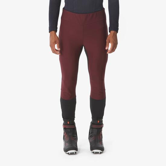 Collant de ski de fond coupe-vent homme, 500 bordeaux