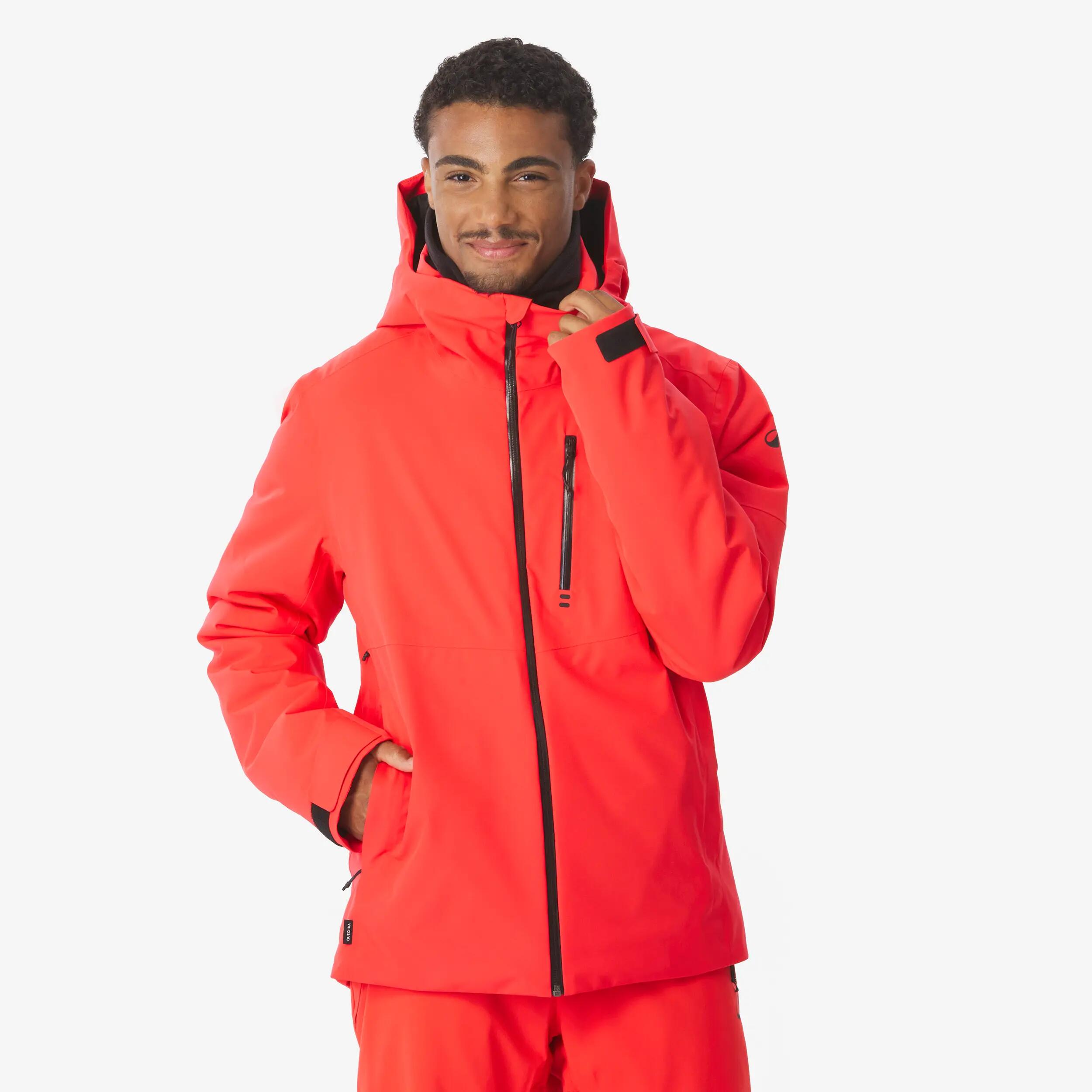 Casaco impermeável de ski e de snowboard homem, 500 vermelho 3/15