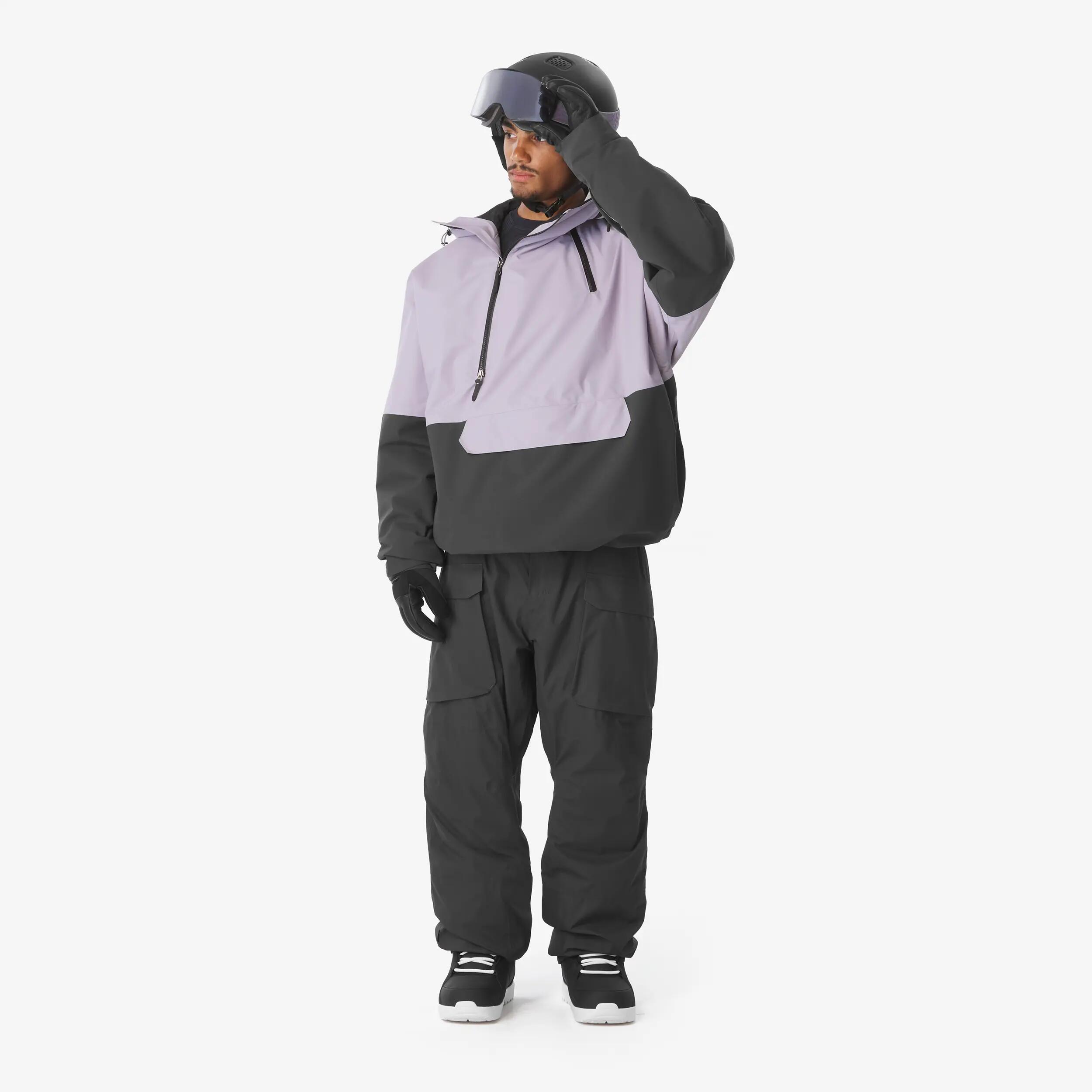 Giacca sci uomo ANORAK 500 nera e viola 5/28