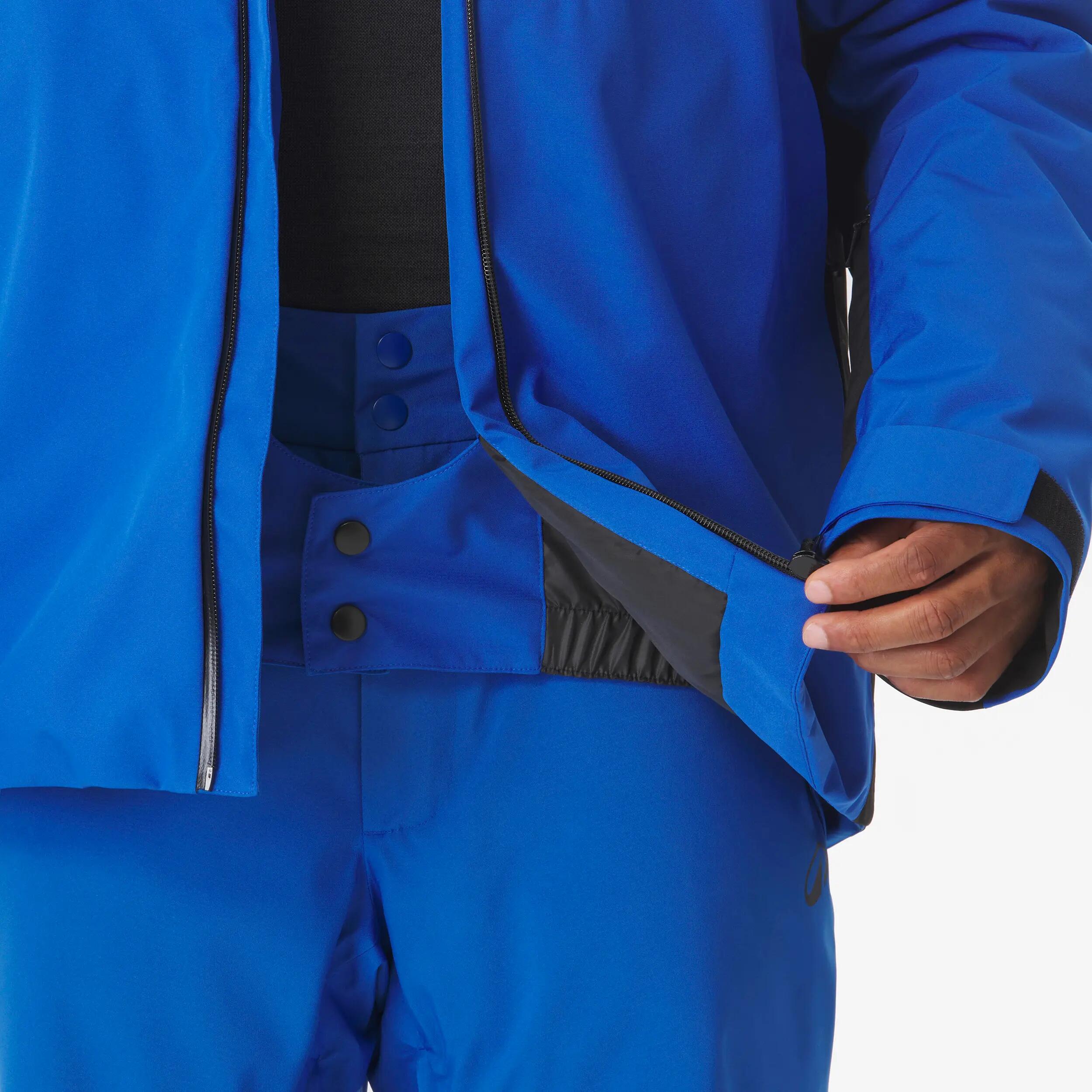 Casaco de ski e snowboard quente e impermeável homem, 500 azul e preto 11/24