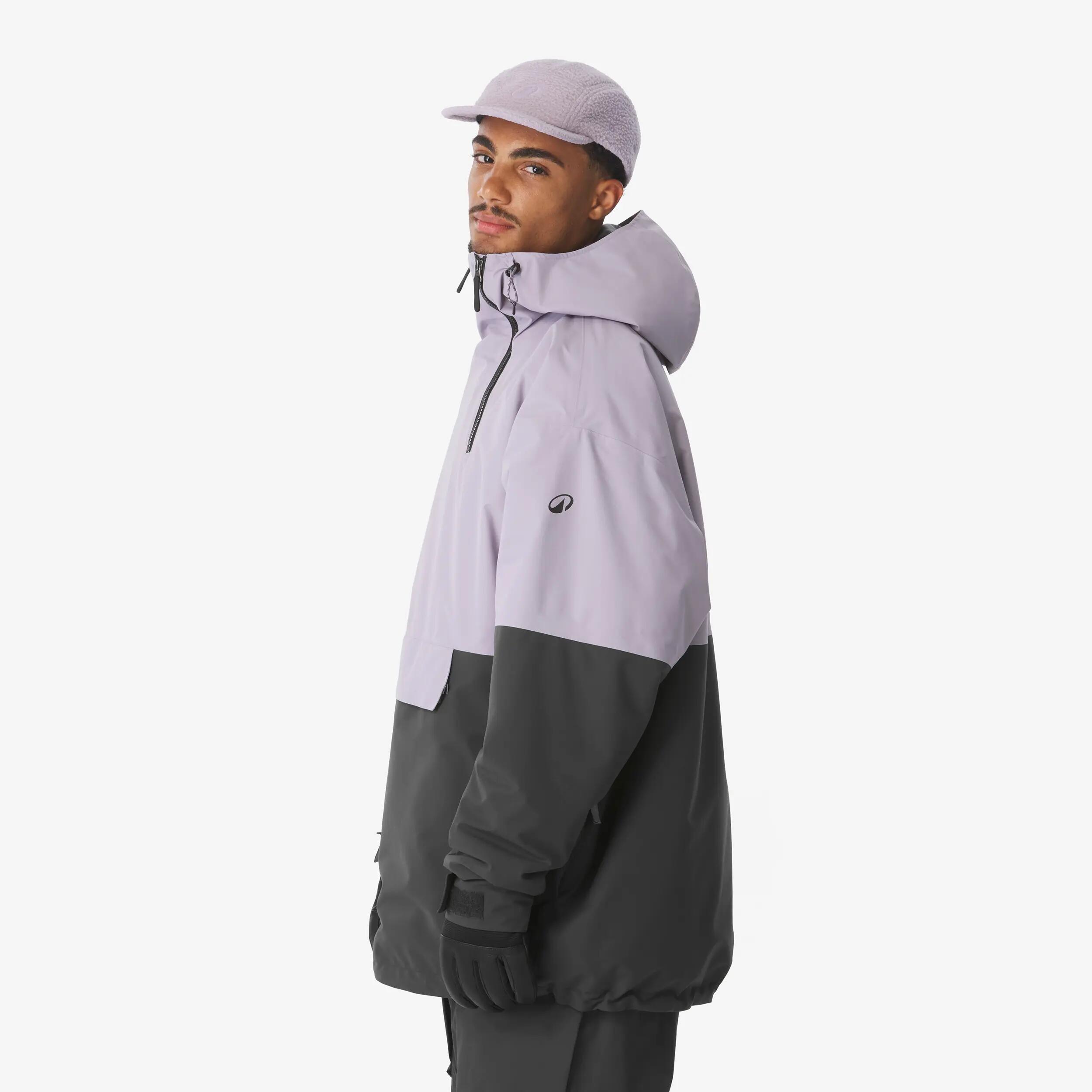 Giacca sci uomo ANORAK 500 nera e viola 7/28