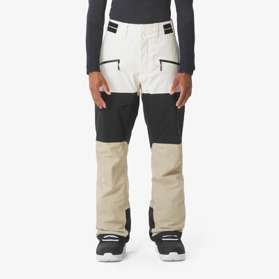 Skibroek 500 am voor heren wit en beige