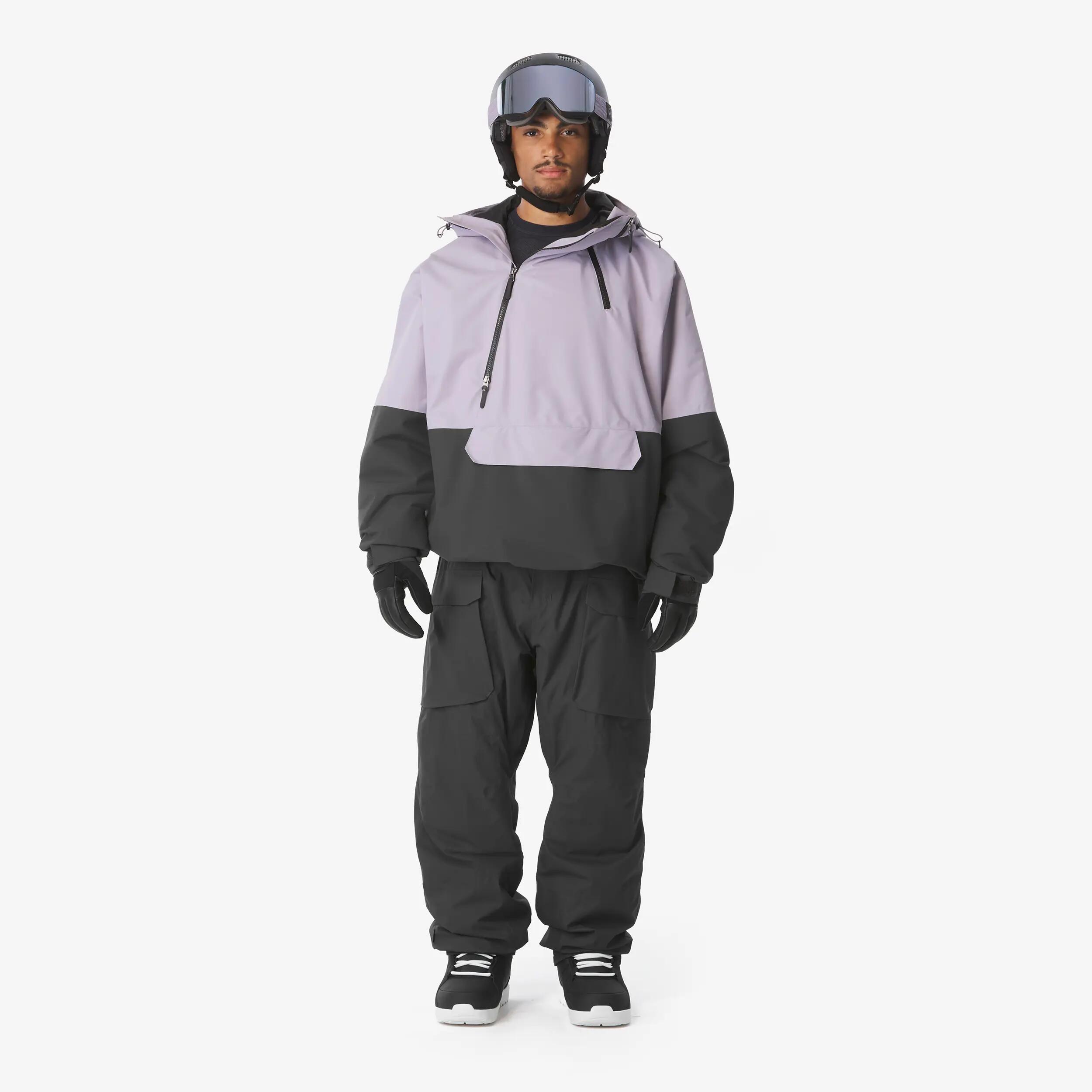 Giacca sci uomo ANORAK 500 nera e viola 4/28