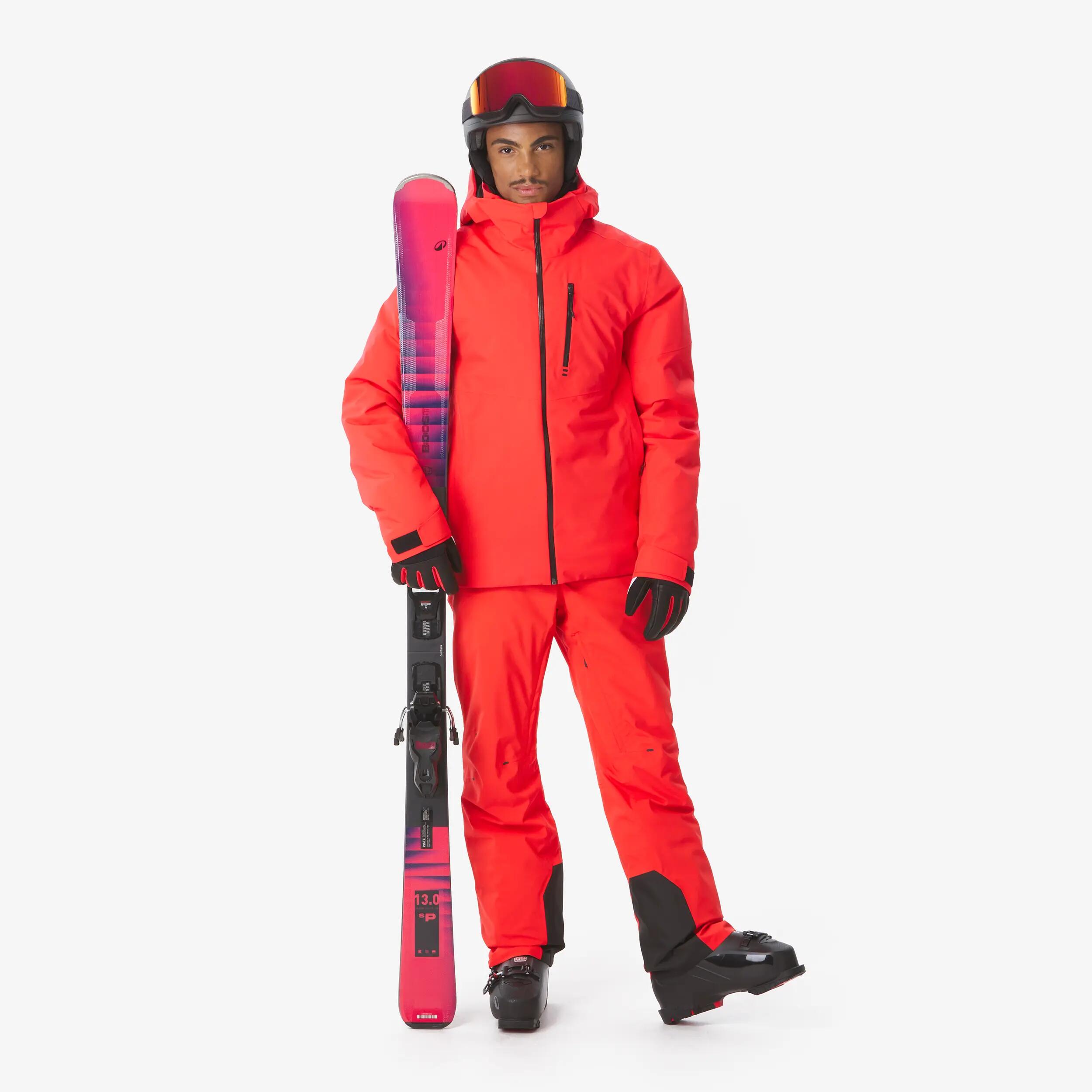 Casaco impermeável de ski e de snowboard homem, 500 vermelho 4/15
