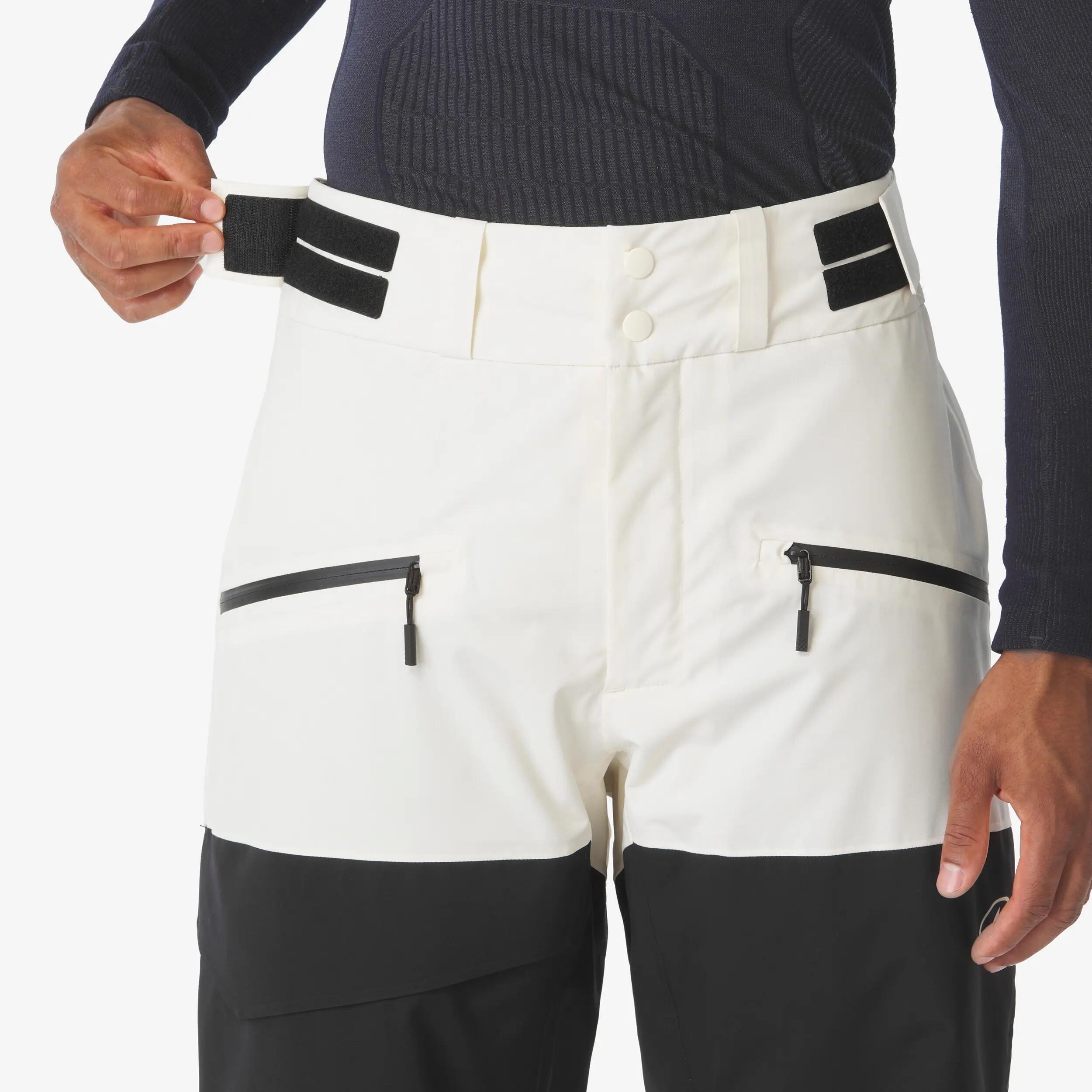 Skibroek 500 AM voor heren wit en beige 7/15