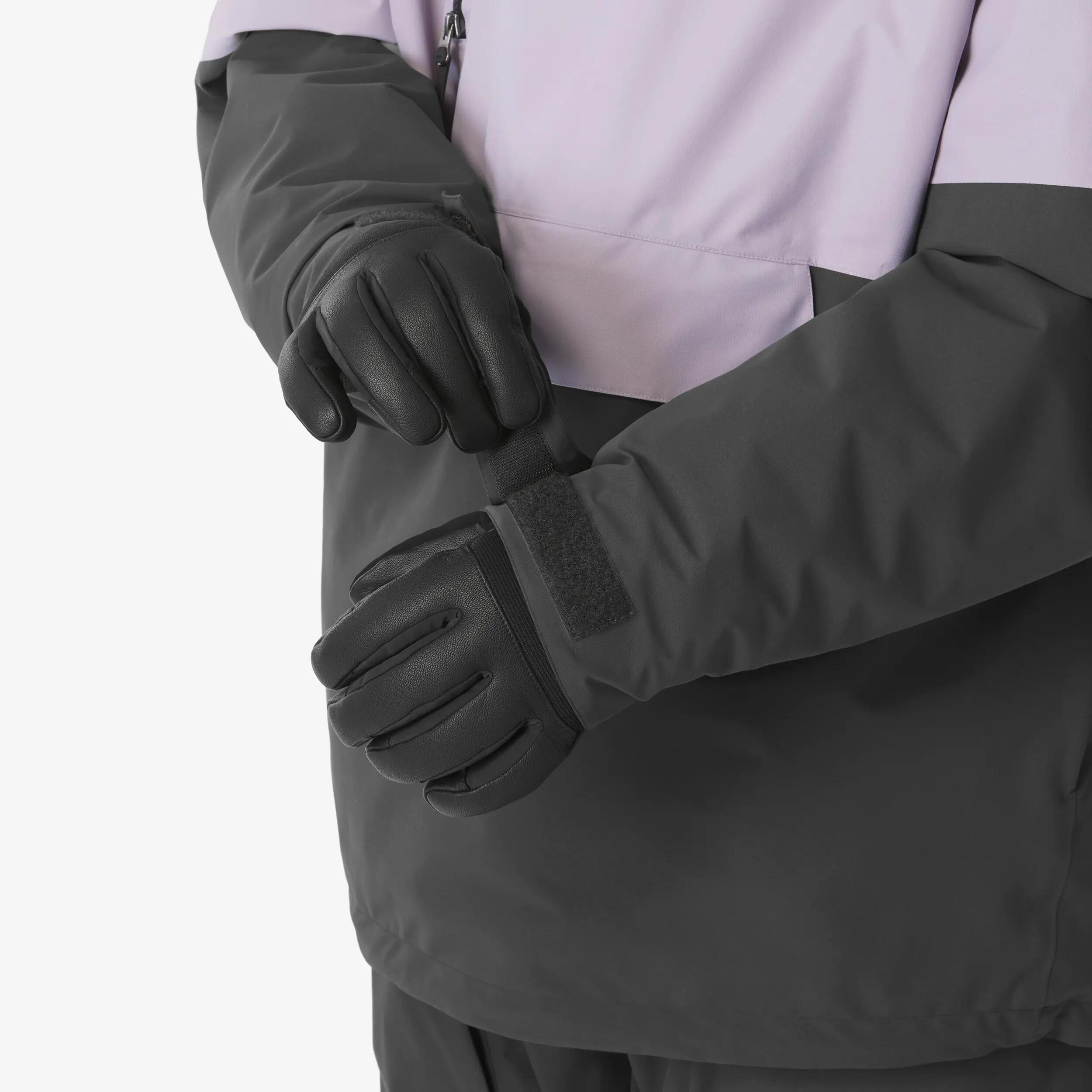 Giacca sci uomo ANORAK 500 nera e viola 12/28