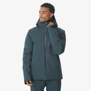 Men’s waterproof ski and snowboard jacket, 500 Dark Green