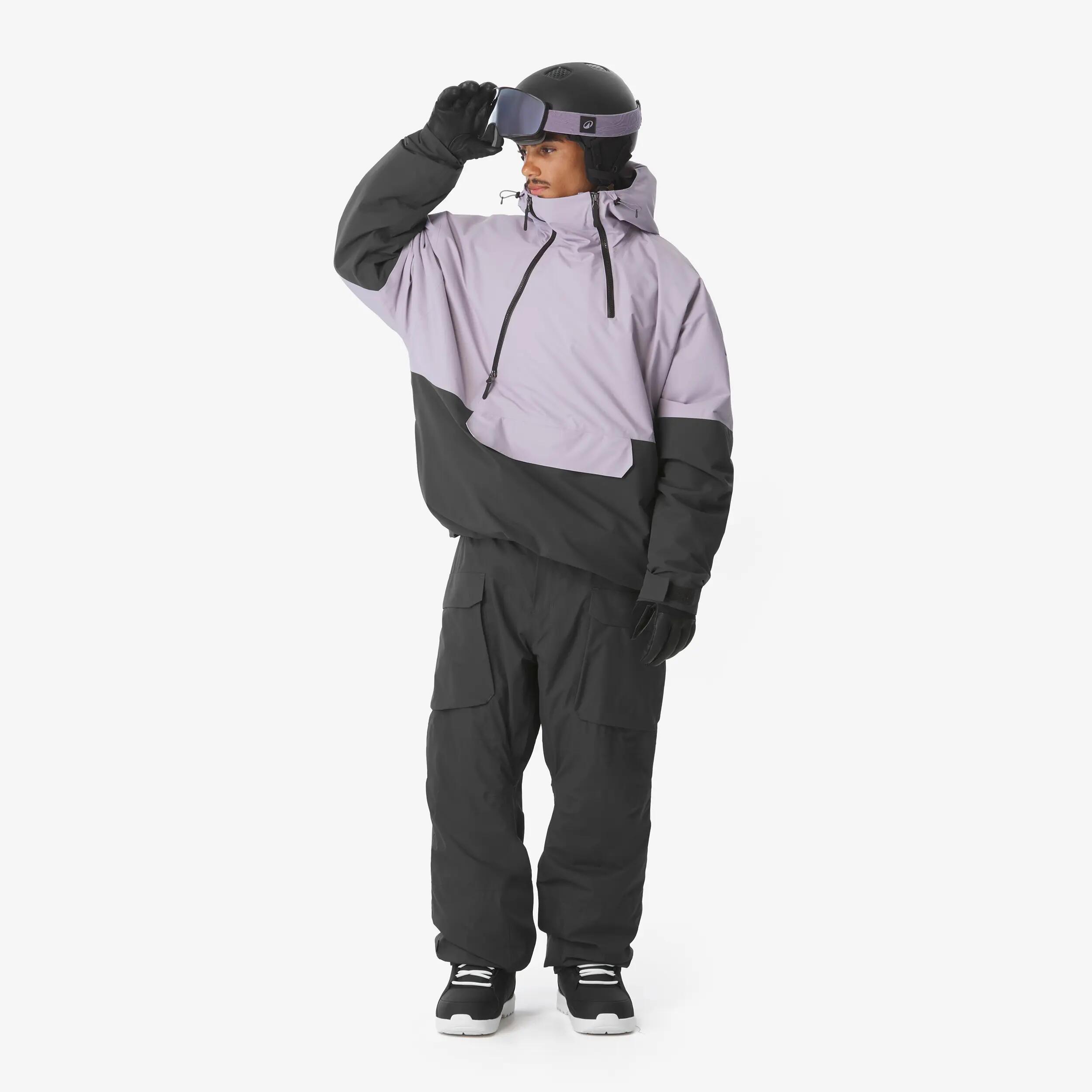 Giacca sci uomo ANORAK 500 nera e viola 6/28