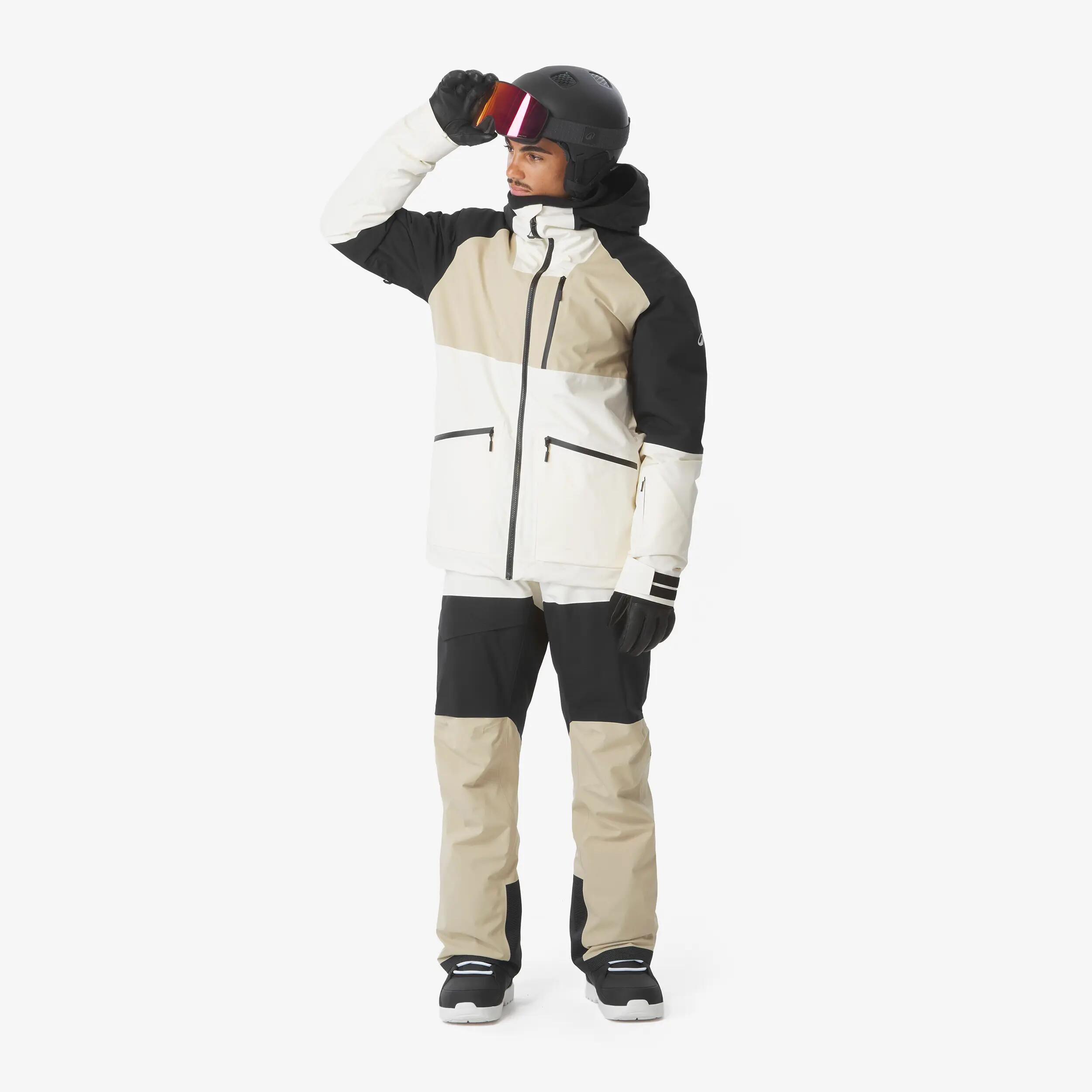 Casaco de Ski e Snowboard Quente e Respirável All Mountain Homem AM 500 Bege 4/27