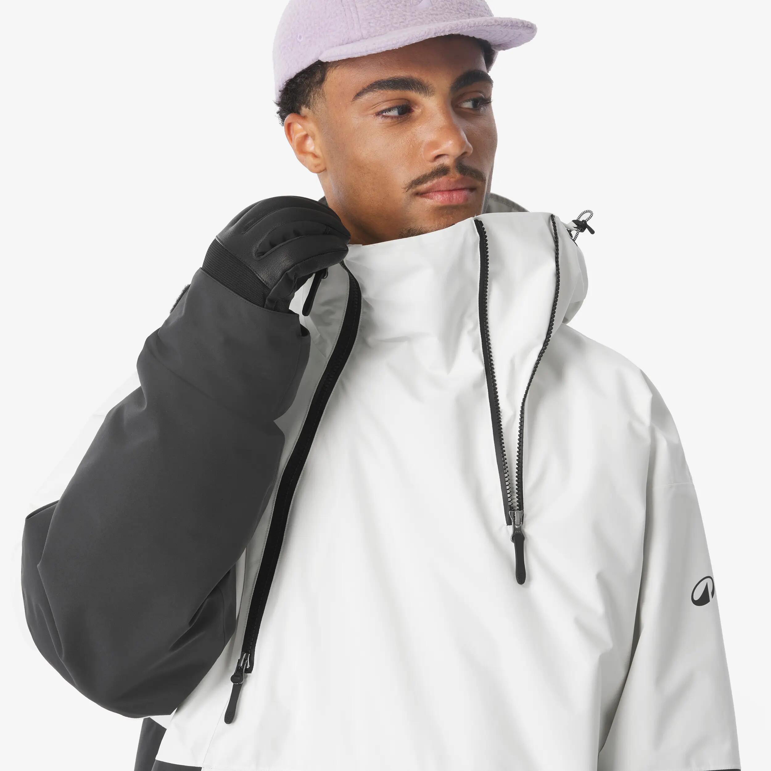 Giacca sci uomo ANORAK 500 nera e beige 10/30
