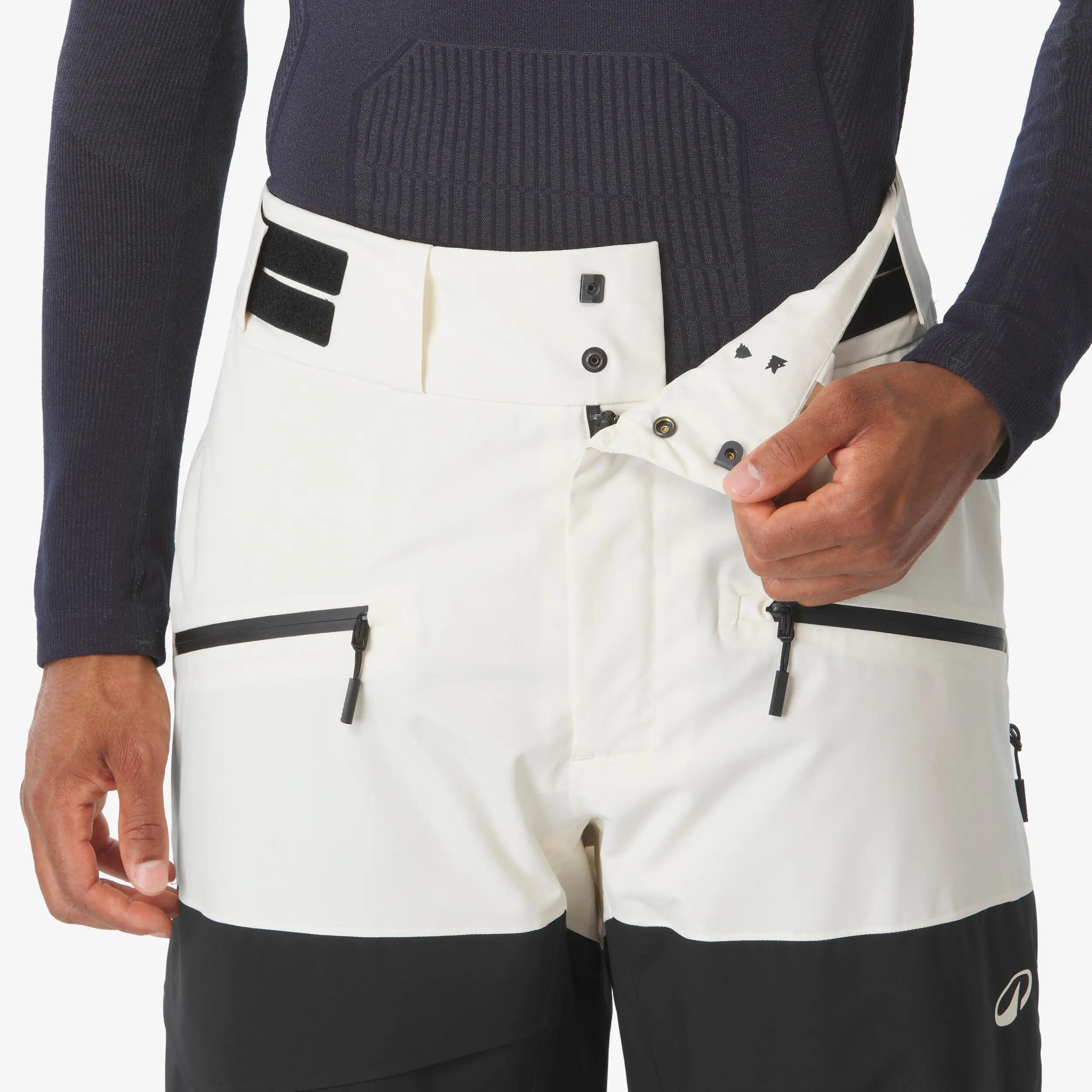 Skibroek 500 AM voor heren wit en beige 8/15