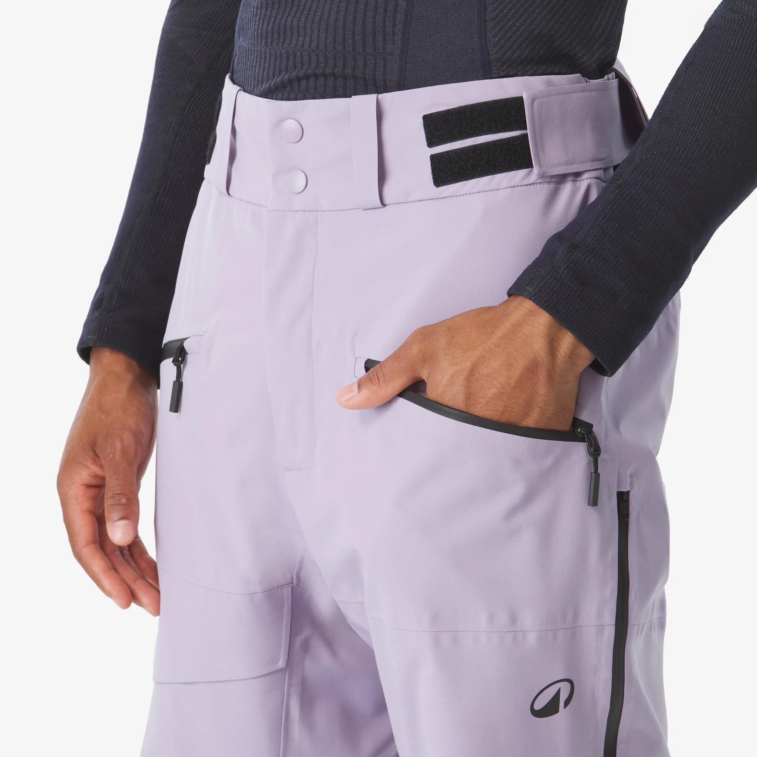 Calças impermeáveis e respiráveis de ski e snowboard homem, violeta 9/25