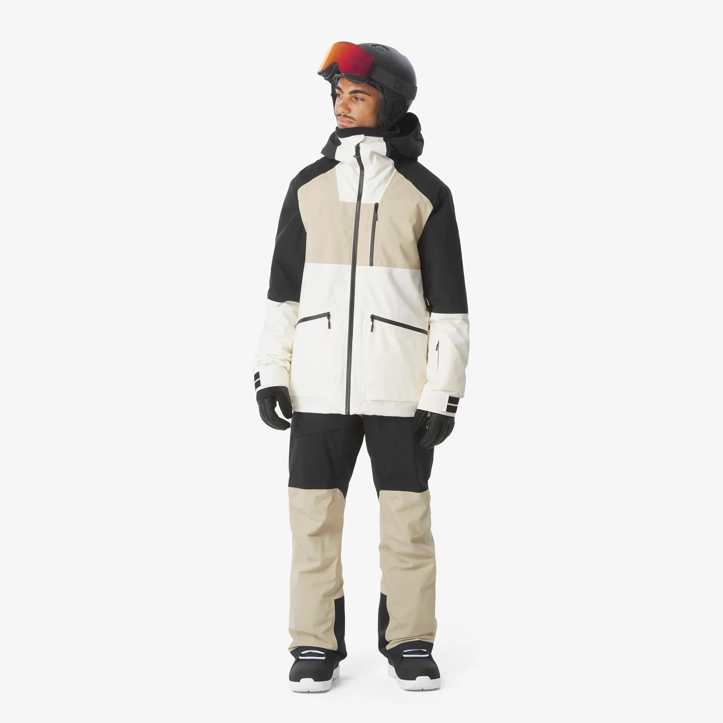 Casaco de Ski e Snowboard Quente e Respirável All Mountain Homem AM 500 Bege 3/27