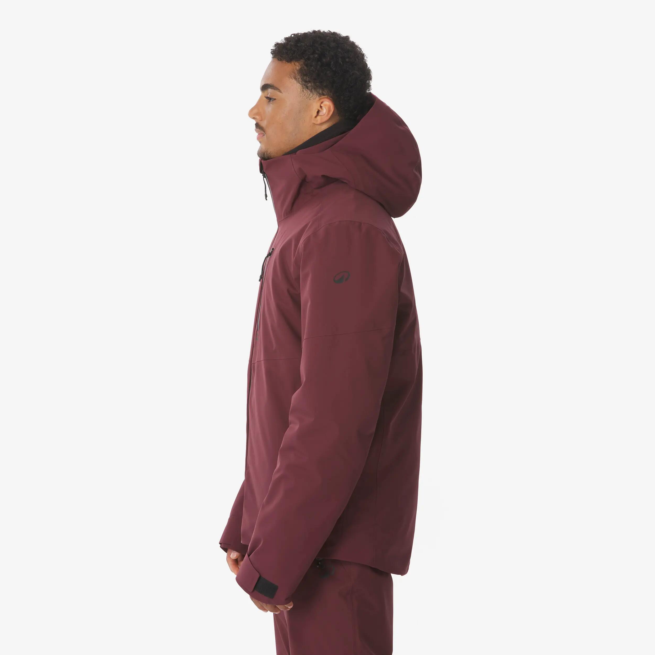 Jaqueta d'esquí snowboard impermeable home 500 bordeus  5/14
