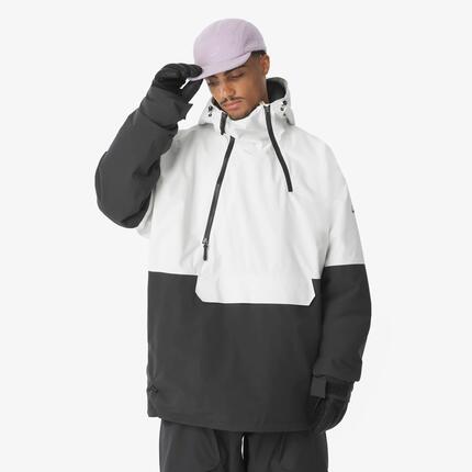 Veste de ski et de snowboard oversize homme, ANORAK 500, noir et beige