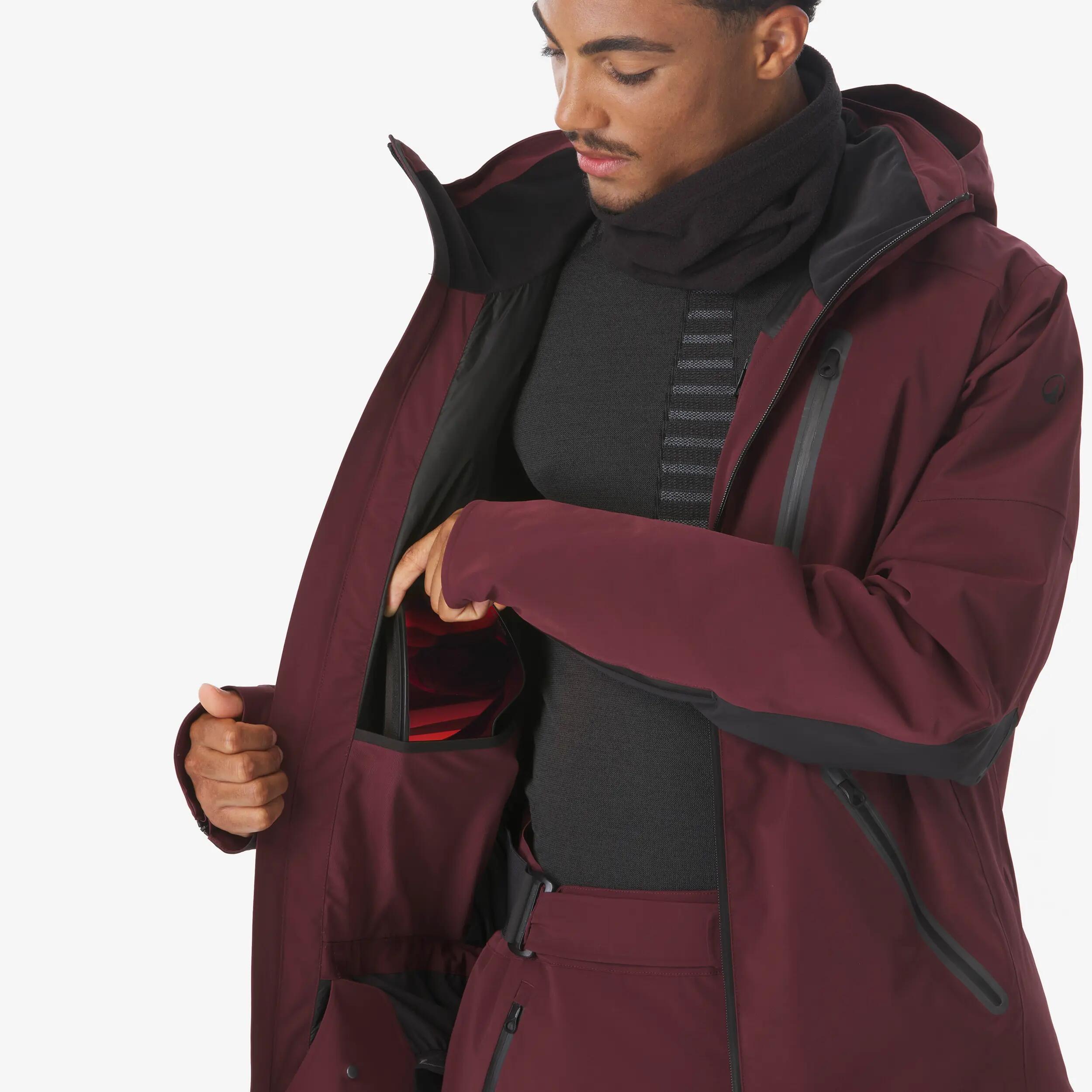 Jaqueta d'esquí impermeable i transpirable home SKP 900, bordeus  17/30