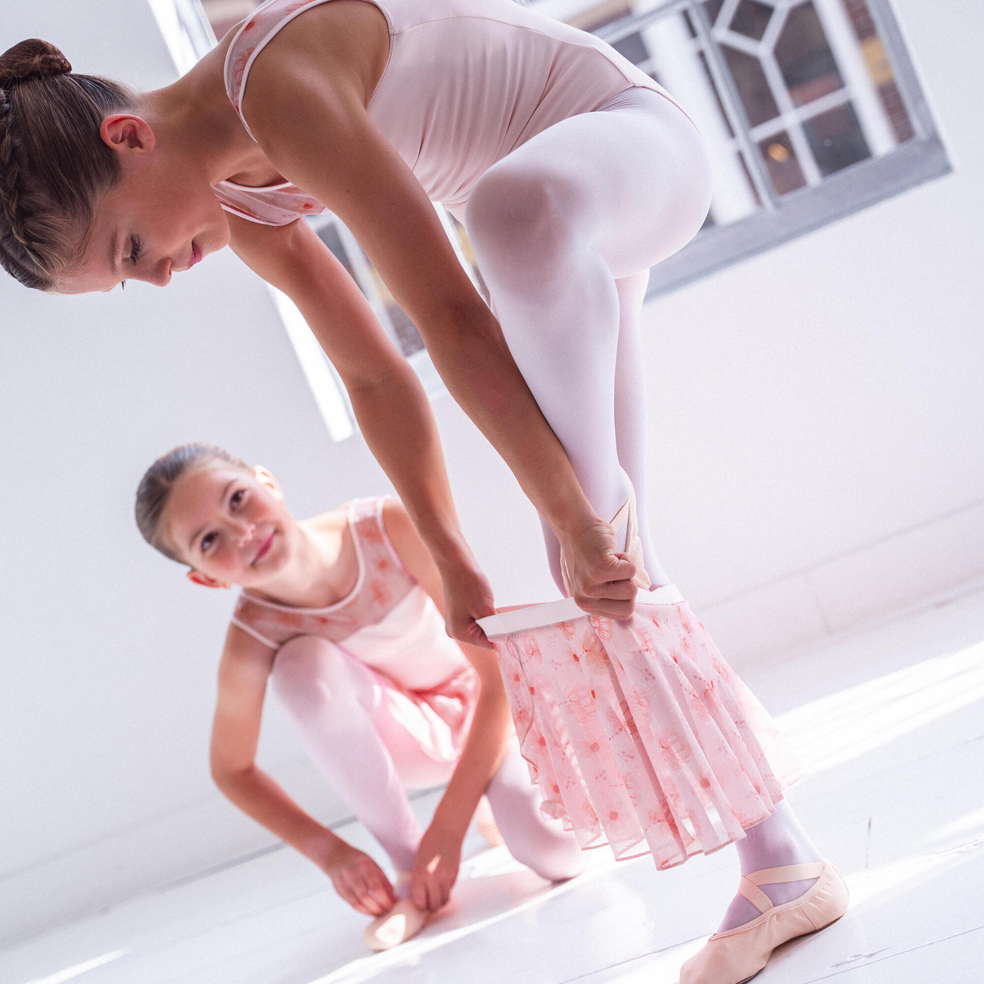 Maillot de Ballet em Tule Menina, rosa escuro e rosa claro 6/10