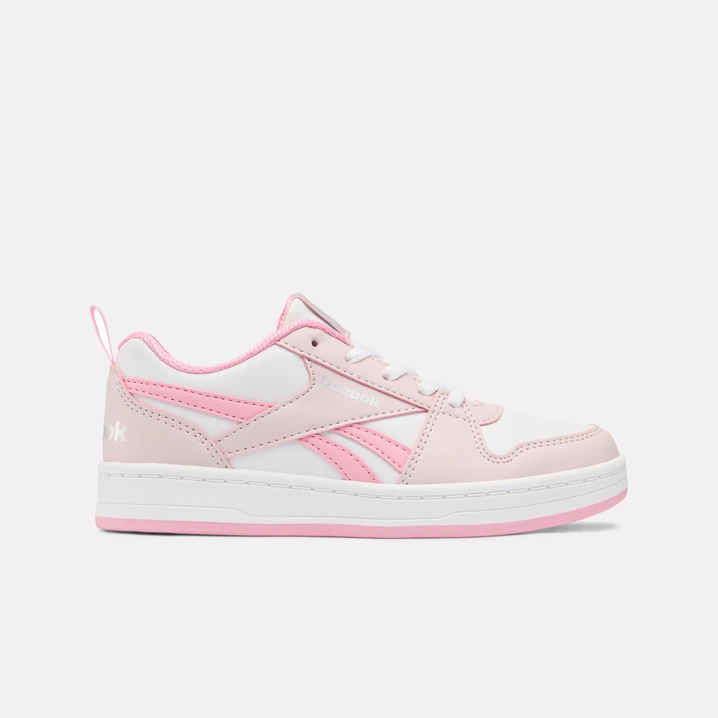 Chaussures Reebok de loisirs enfant PRIME GIRL à lacets Blanche et Rose 2/7