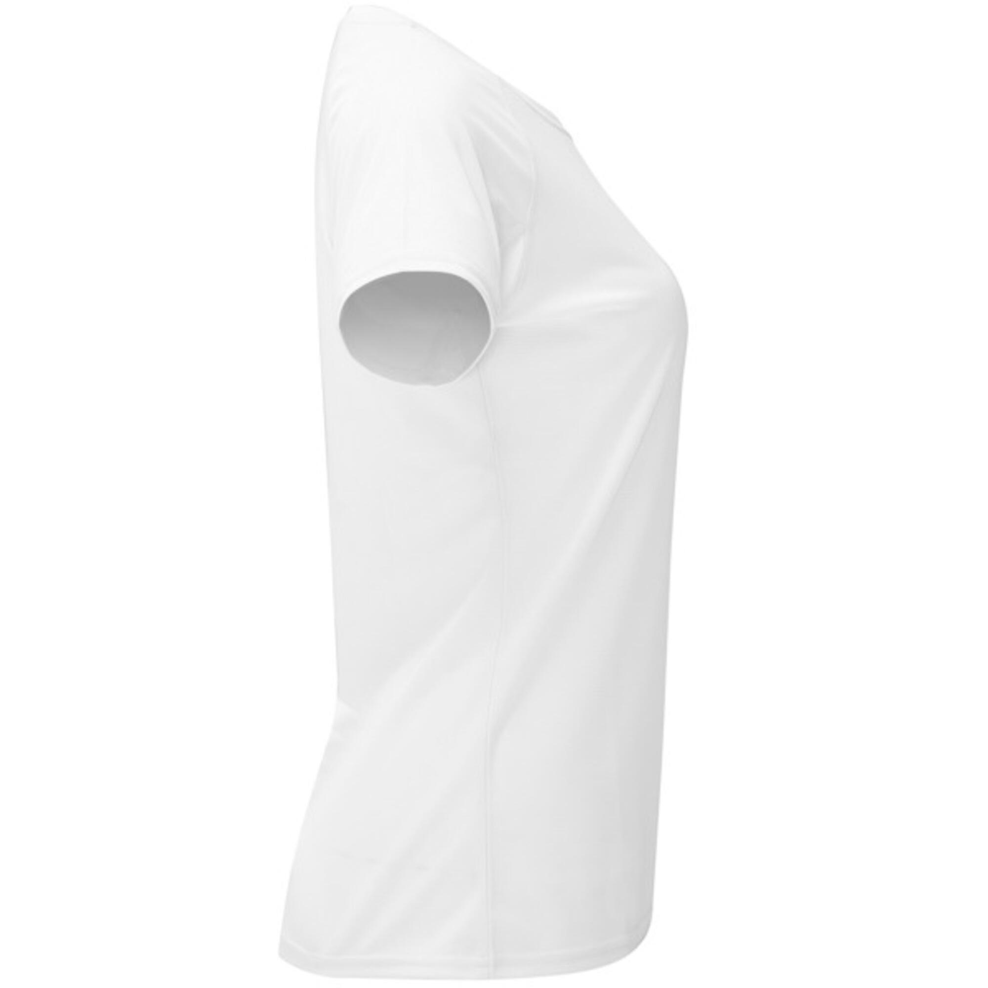 Camiseta manga corta running 100% poliéster transpirable Mujer Roly blanco 4/4