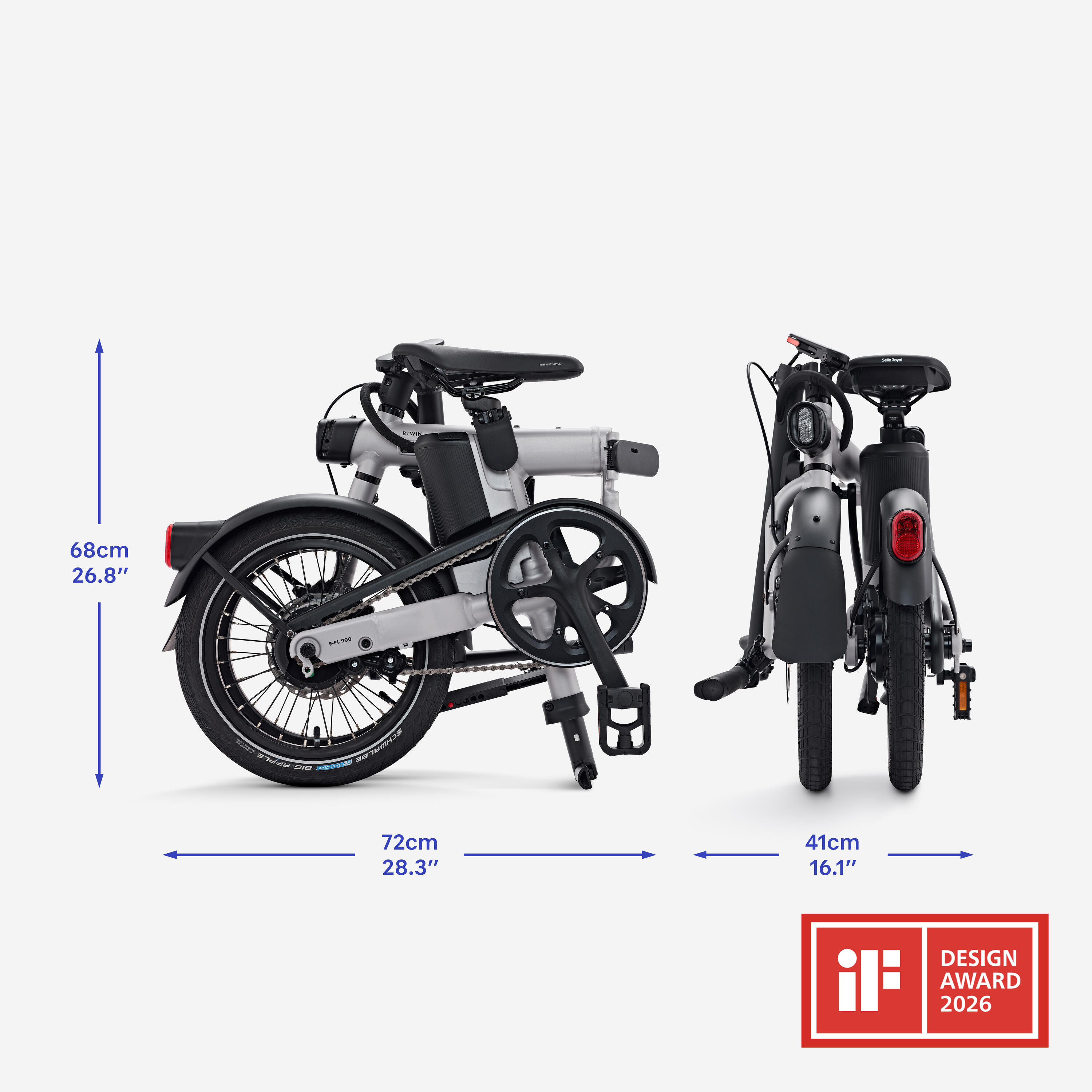 Elektrische vouwfiets E-FL900 grijs 2/16