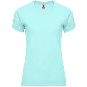 Camiseta manga corta running 100% poliéster transpirable Mujer Roly verde menta