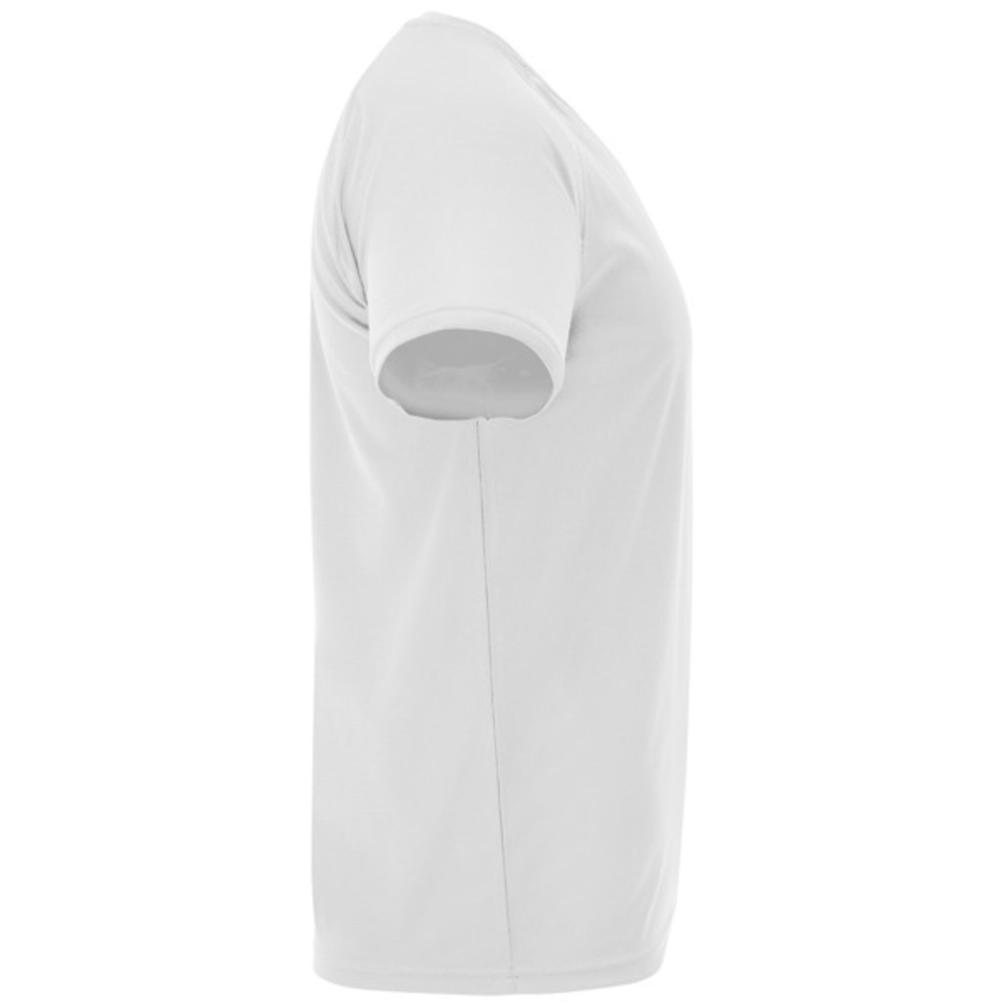 Camiseta manga corta running 100% poliéster transpirable Hombre Roly blanco 4/4