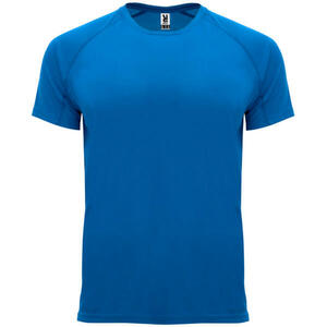 Camiseta manga corta running 100% poliéster transpirable Hombre Roly azul