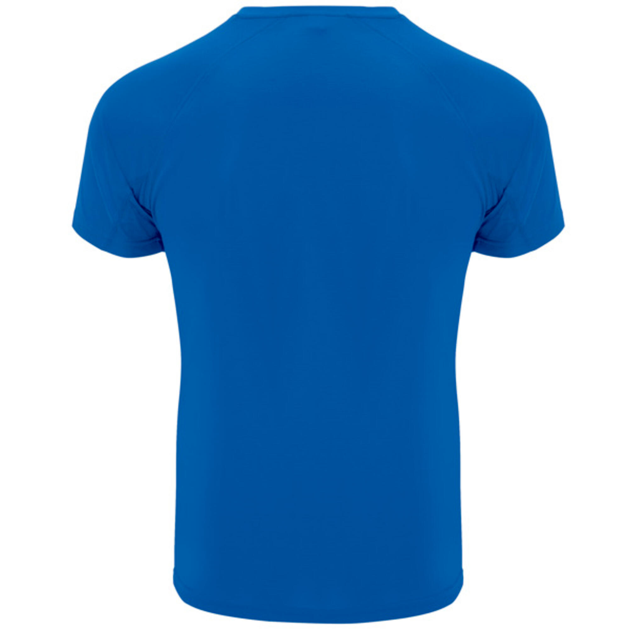 Camiseta manga corta running 100% poliéster transpirable Hombre Roly azul 2/4