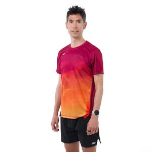 Camiseta manga corta running Hombre 42K Wave Vulcan burdeos