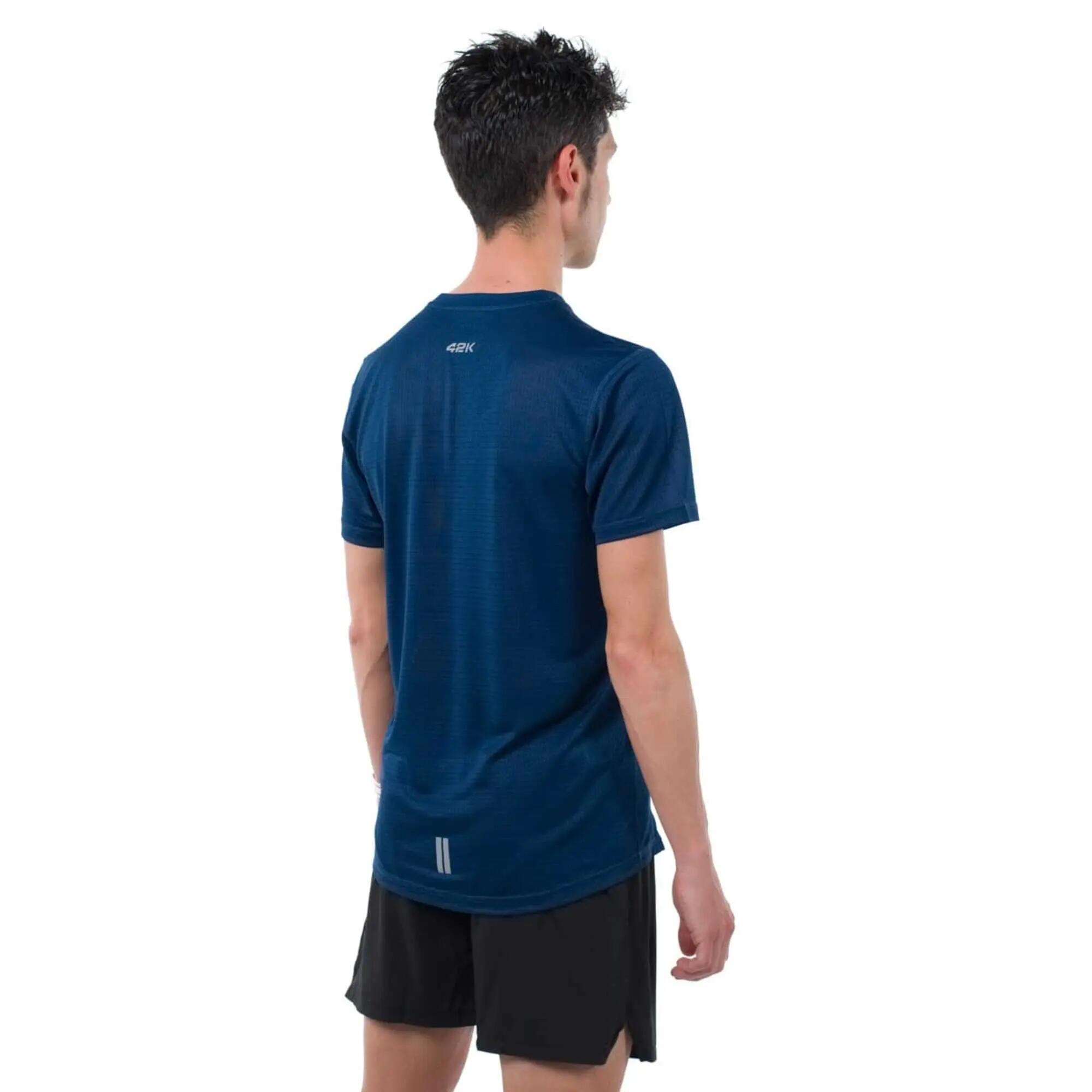 Camiseta manga corta running Hombre 42K Wave Ocean azul 2/6