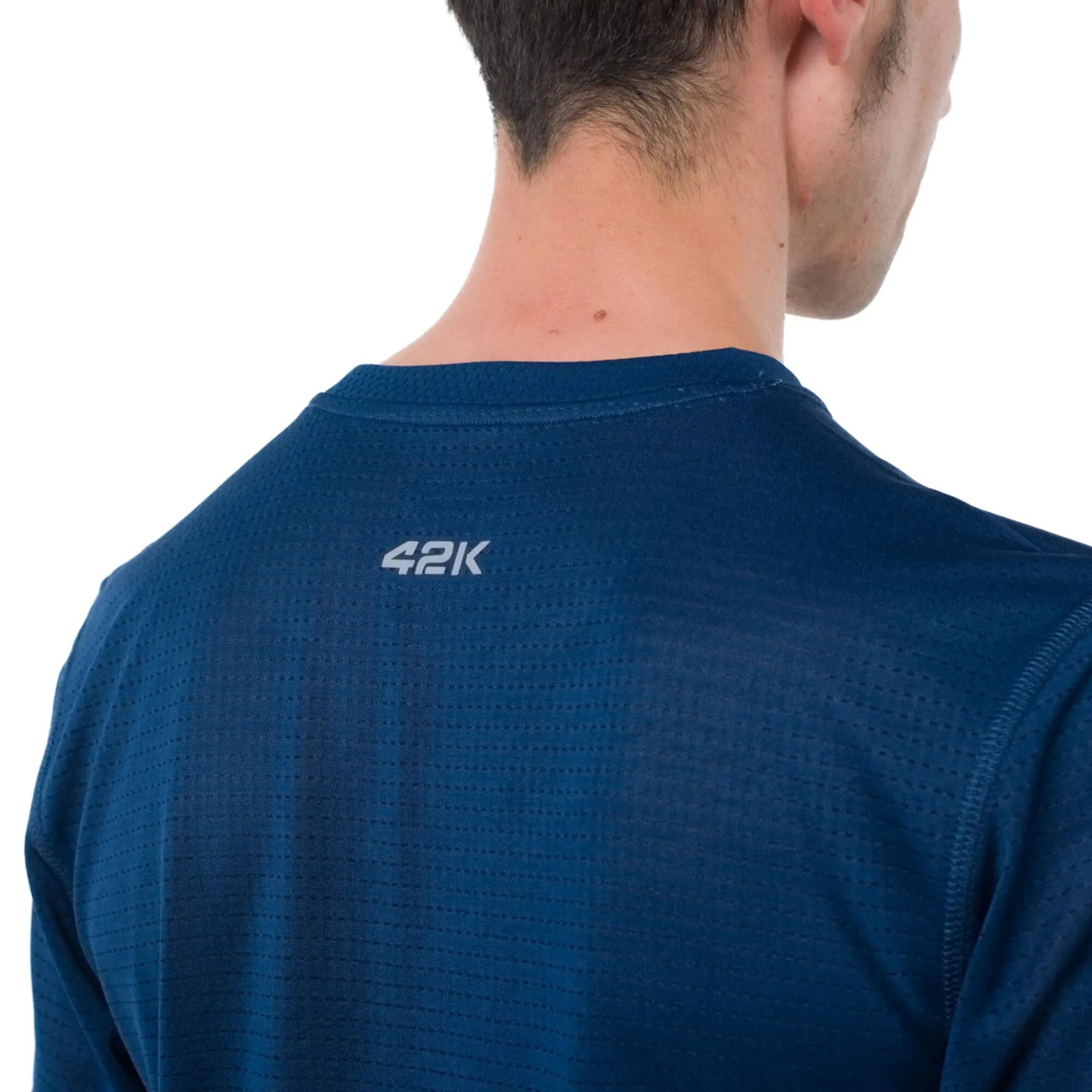 Camiseta manga corta running Hombre 42K Wave Ocean azul 5/6