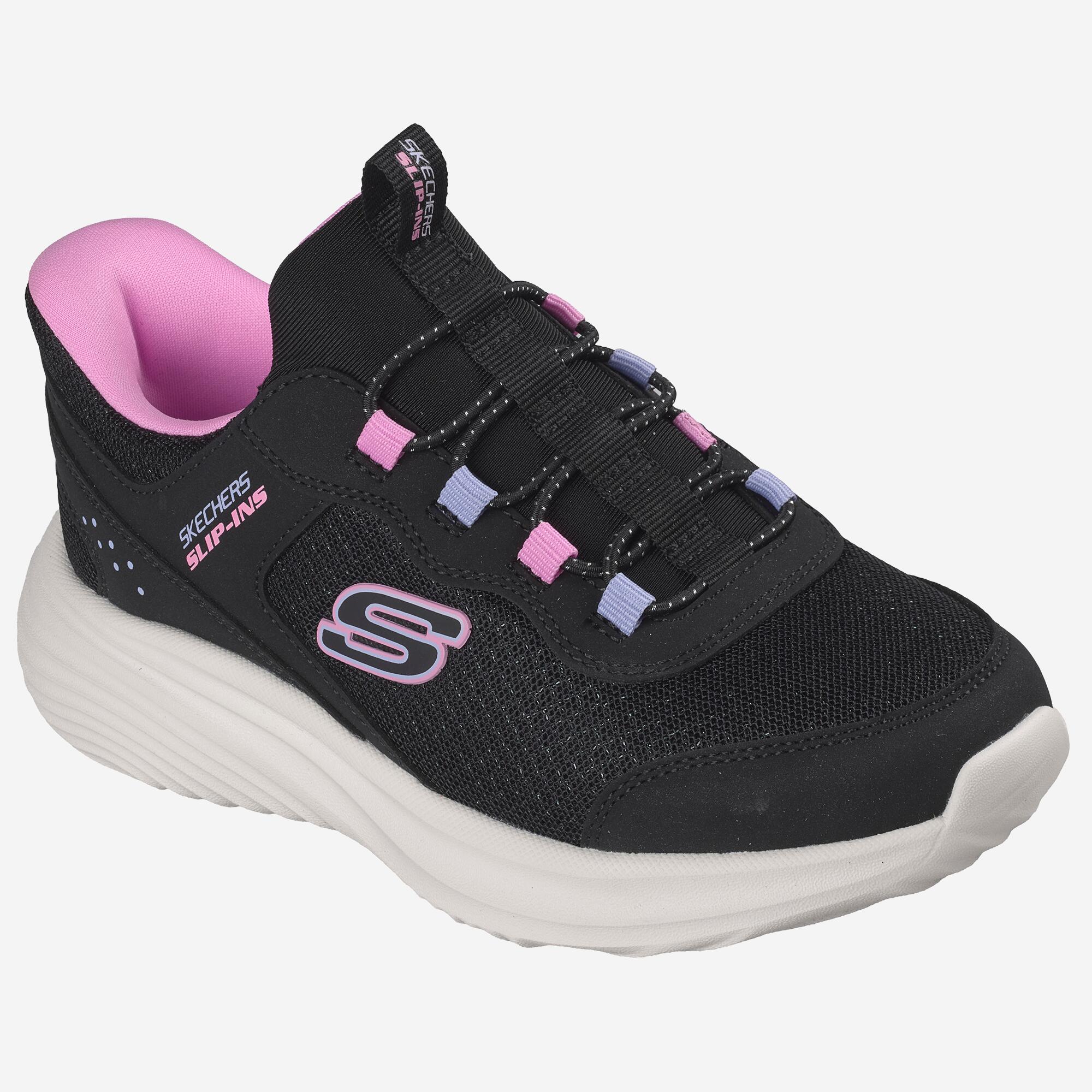 Chaussures skechers Slip Ins Air Cooled Memory Foam Fille Rose et noir 4/6