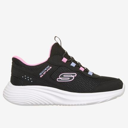 Baskets fille sans lacet Skechers Slip-Ins confort rose et noir