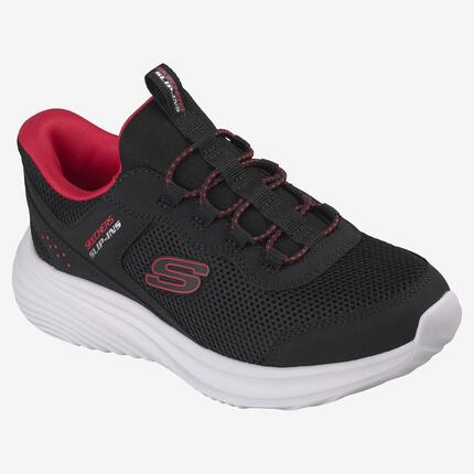 Baskets garçon sans lacet Skechers Slip-Ins confort noir et rouge