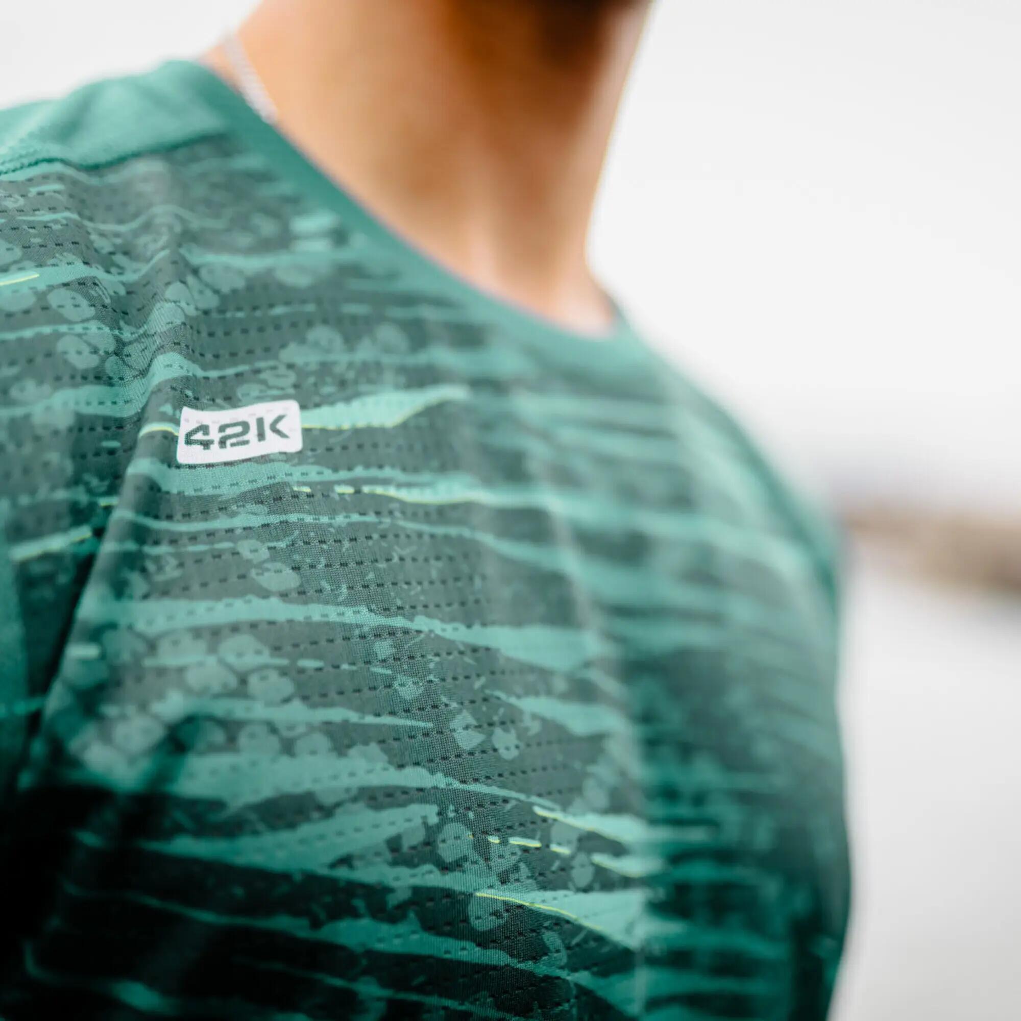 Camiseta manga corta running Hombre 42K Pangea America verde 7/7