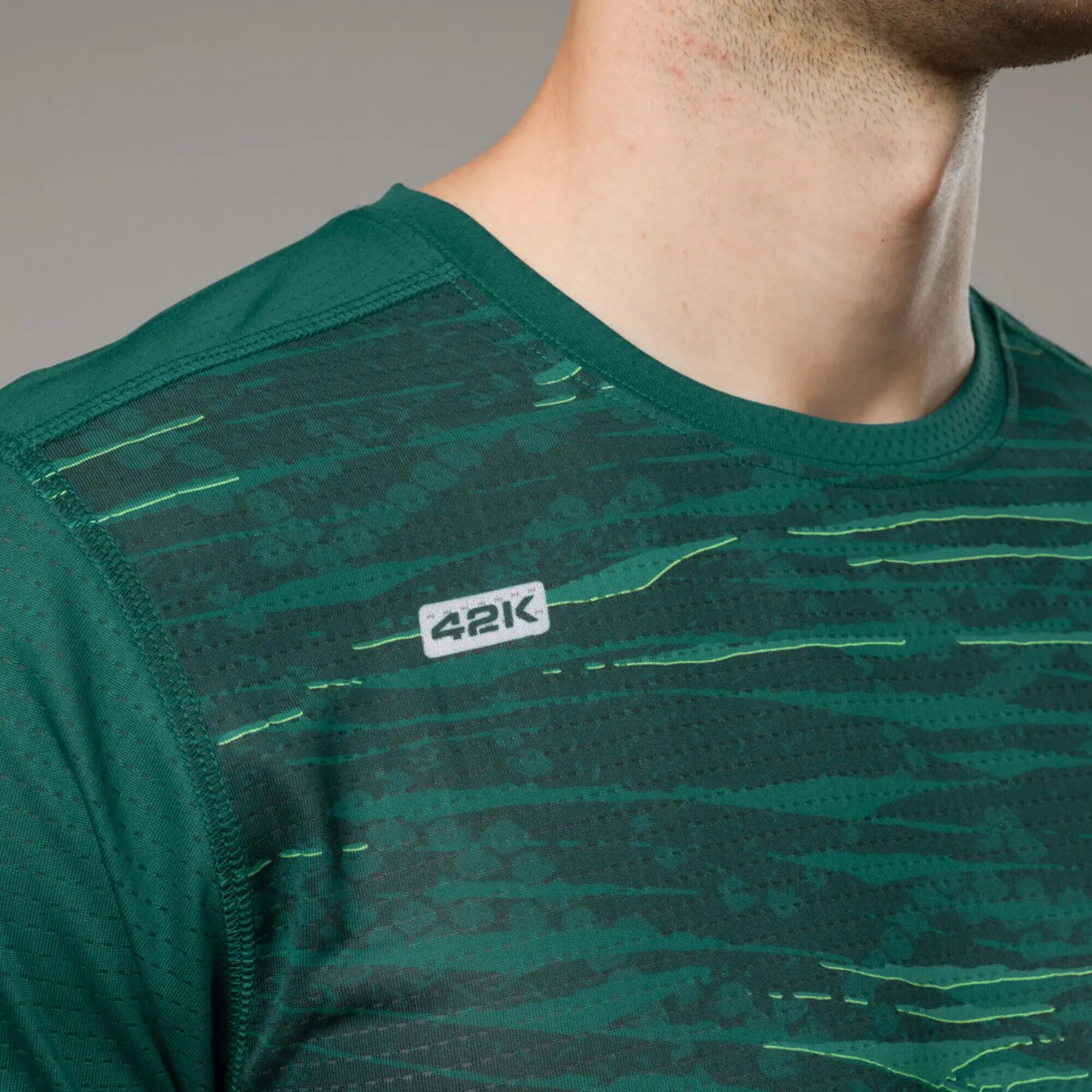 Camiseta manga corta running Hombre 42K Pangea America verde 4/7